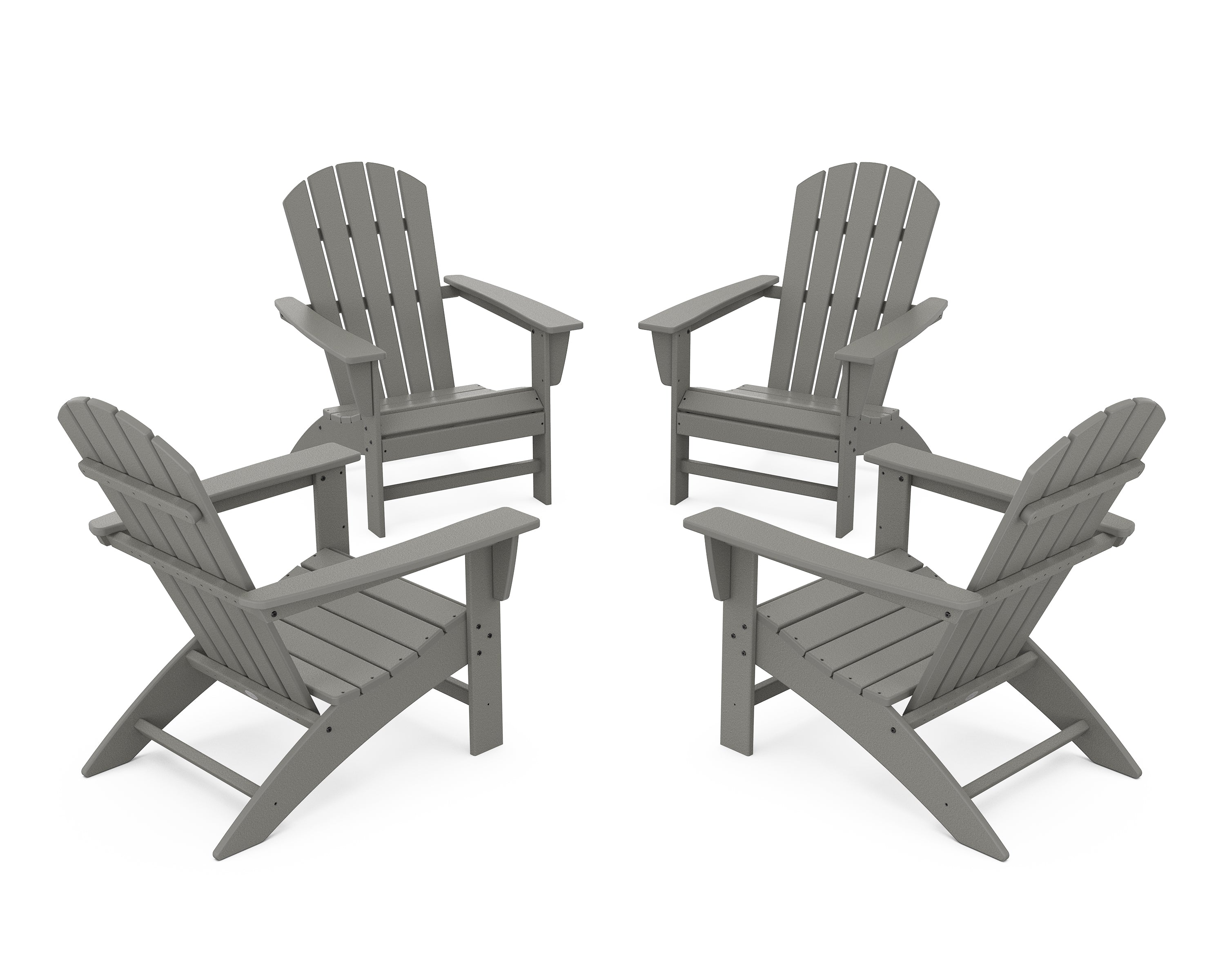 POLYWOOD® Nautical 4-Piece Adirondack Conversation Set in Slate Grey