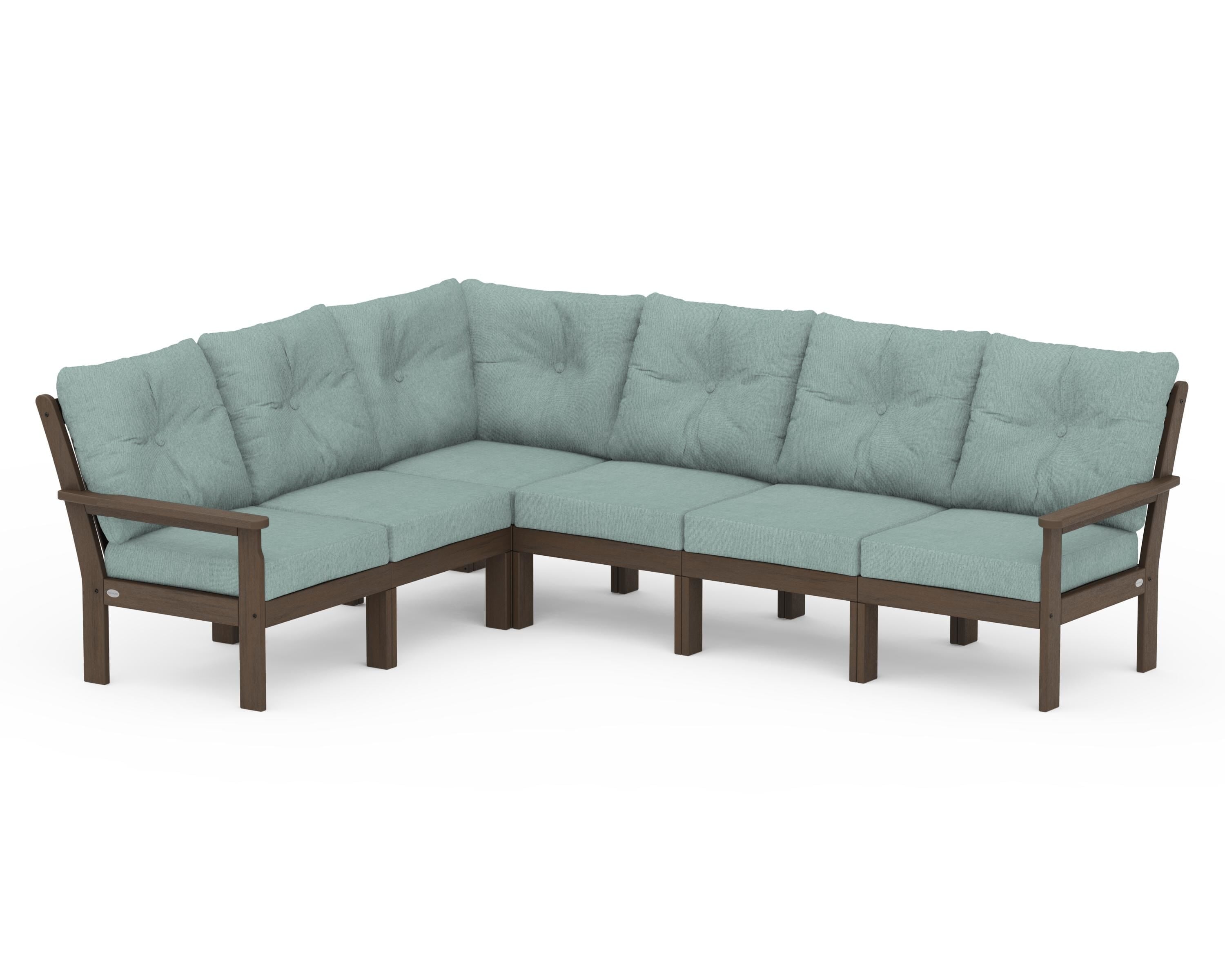 POLYWOOD Vineyard 6-Piece Sectional in Kona / Glacier Spa