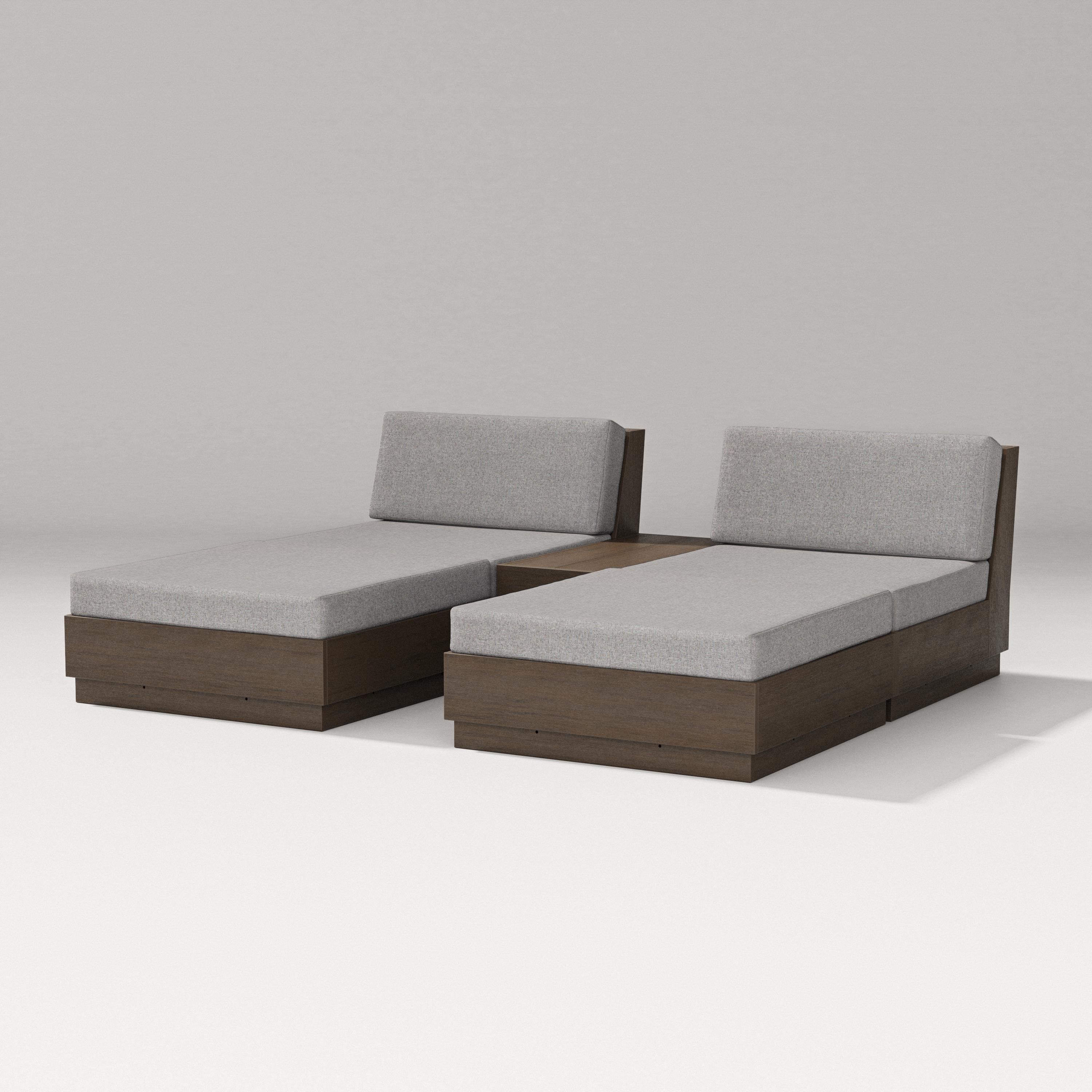 PW Designer Series Elevate Double Chaise Set in Kona / Grey Mist