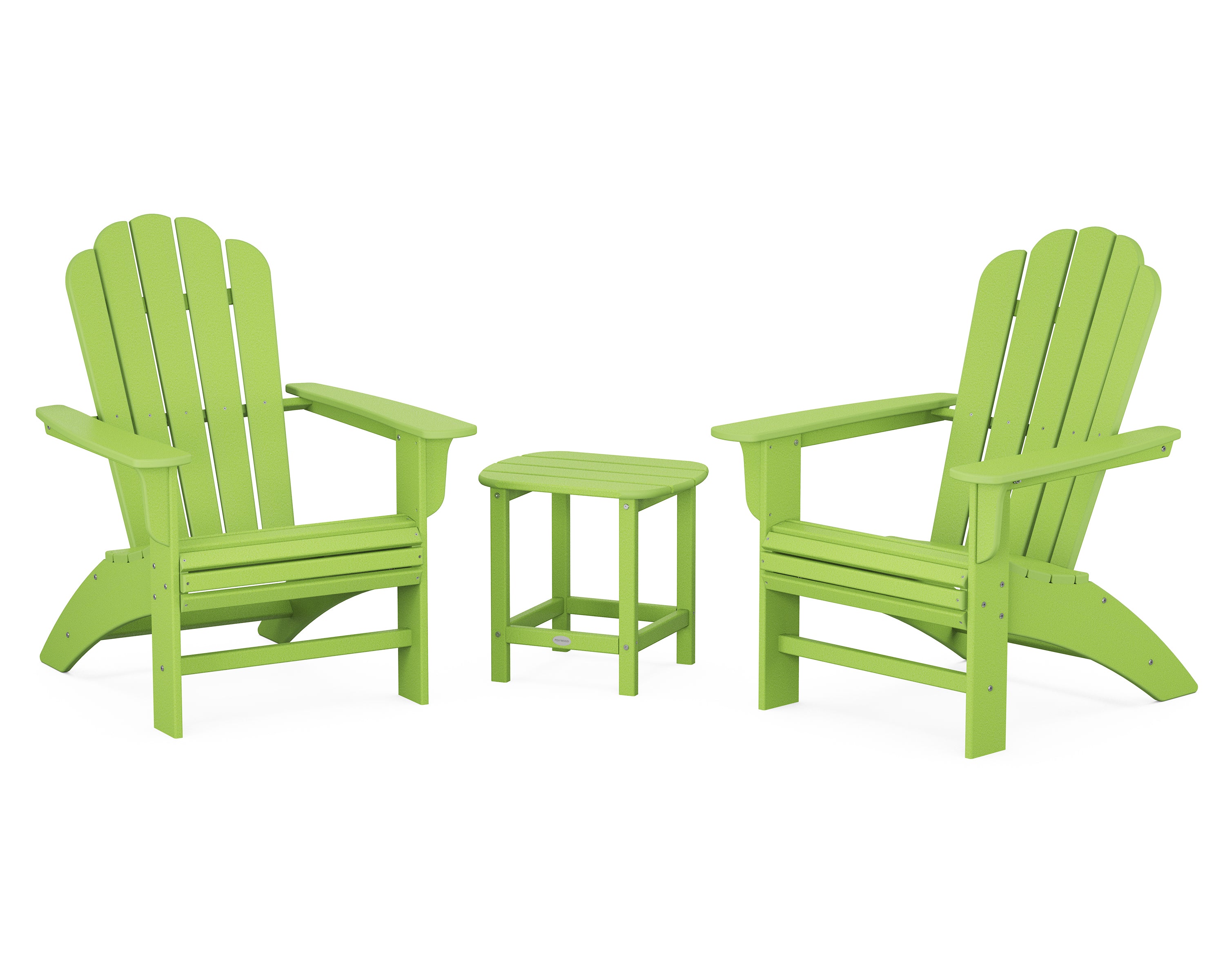 Country Living Cottage Curveback Adirondack Chair 3-Piece Set in Lime