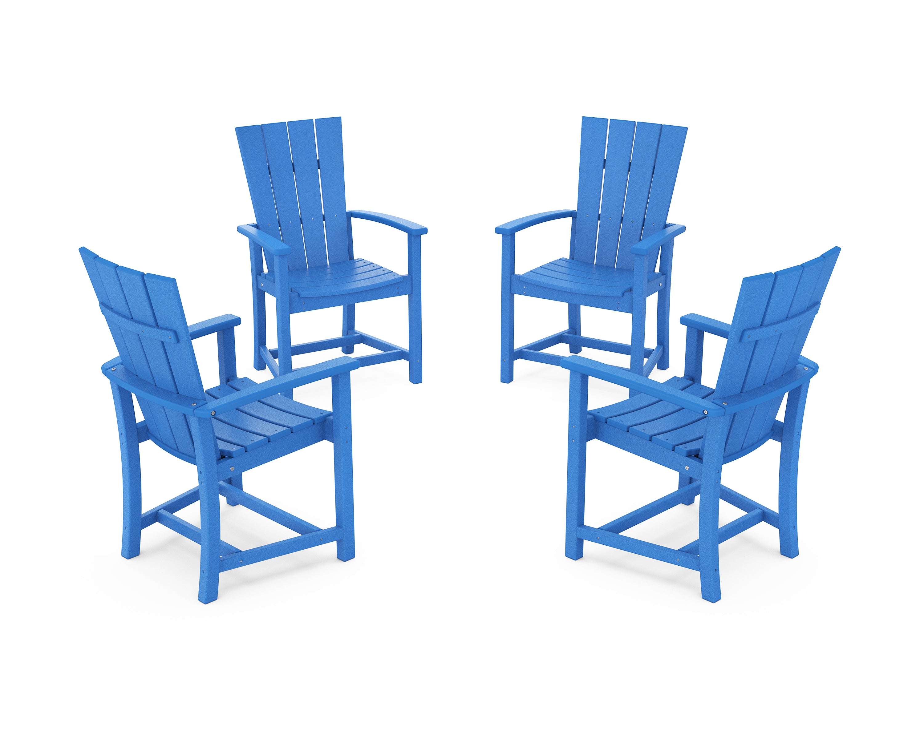 POLYWOOD Quattro 4-Piece Upright Adirondack Conversation Set in Pacific Blue