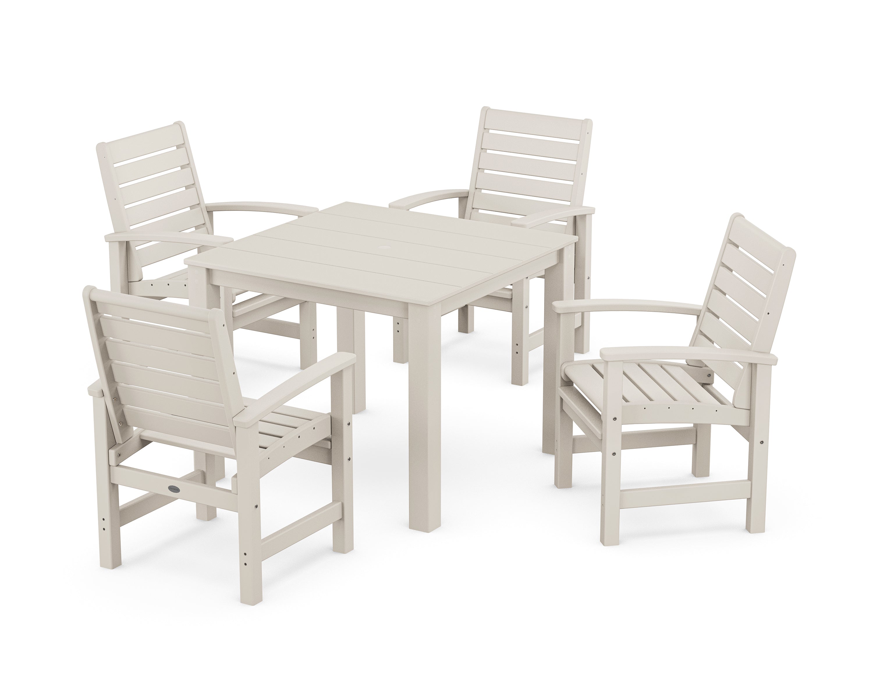 POLYWOOD Signature 5-Piece Parsons Dining Set in Sand