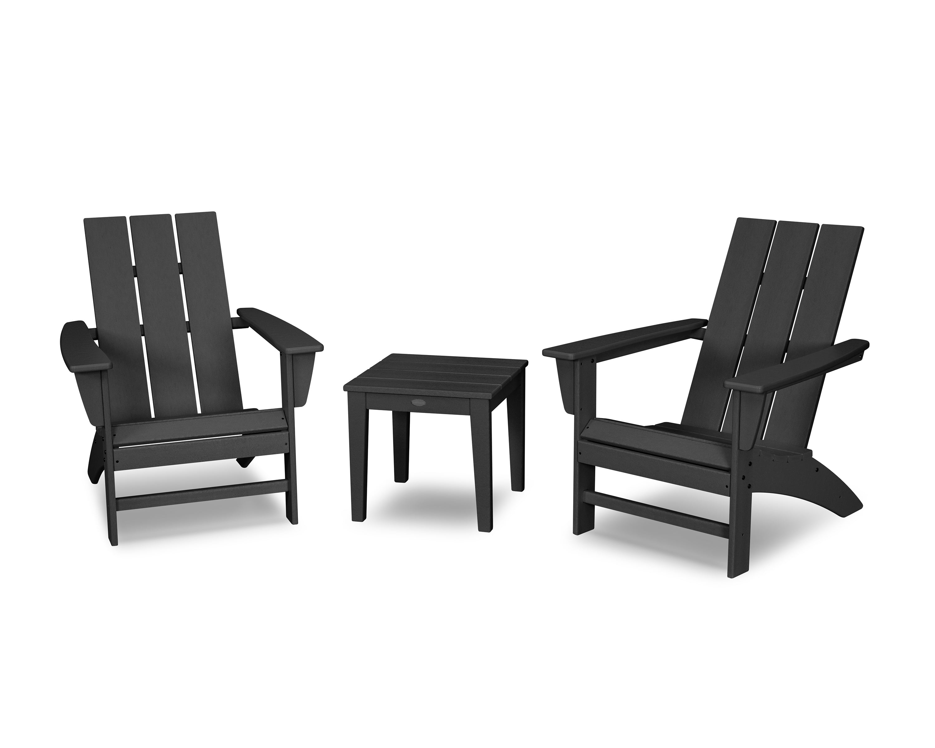 POLYWOOD Modern Adirondack 3-Piece Set in Black