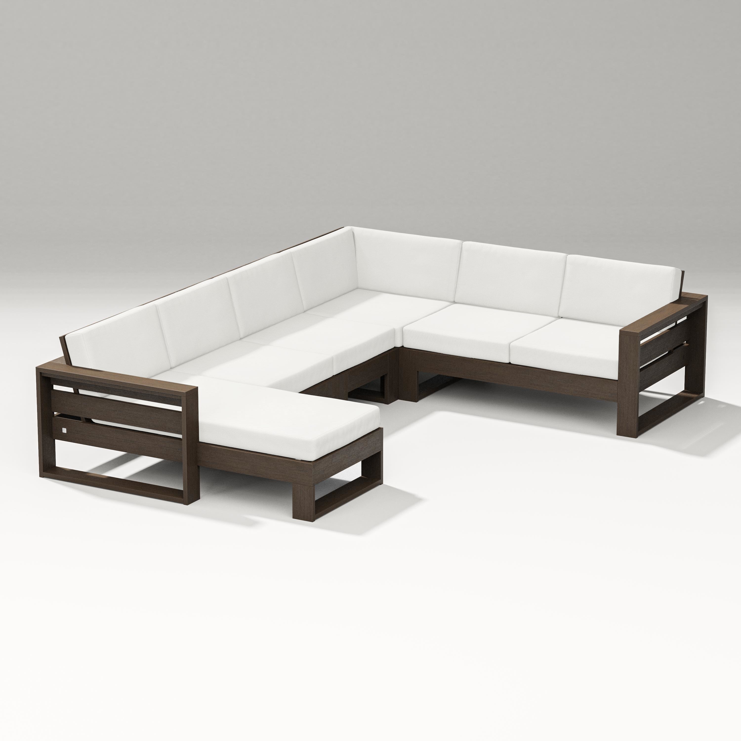PW Designer Series Latitude Corner Sectional with Left Chaise in Kona / Natural Linen