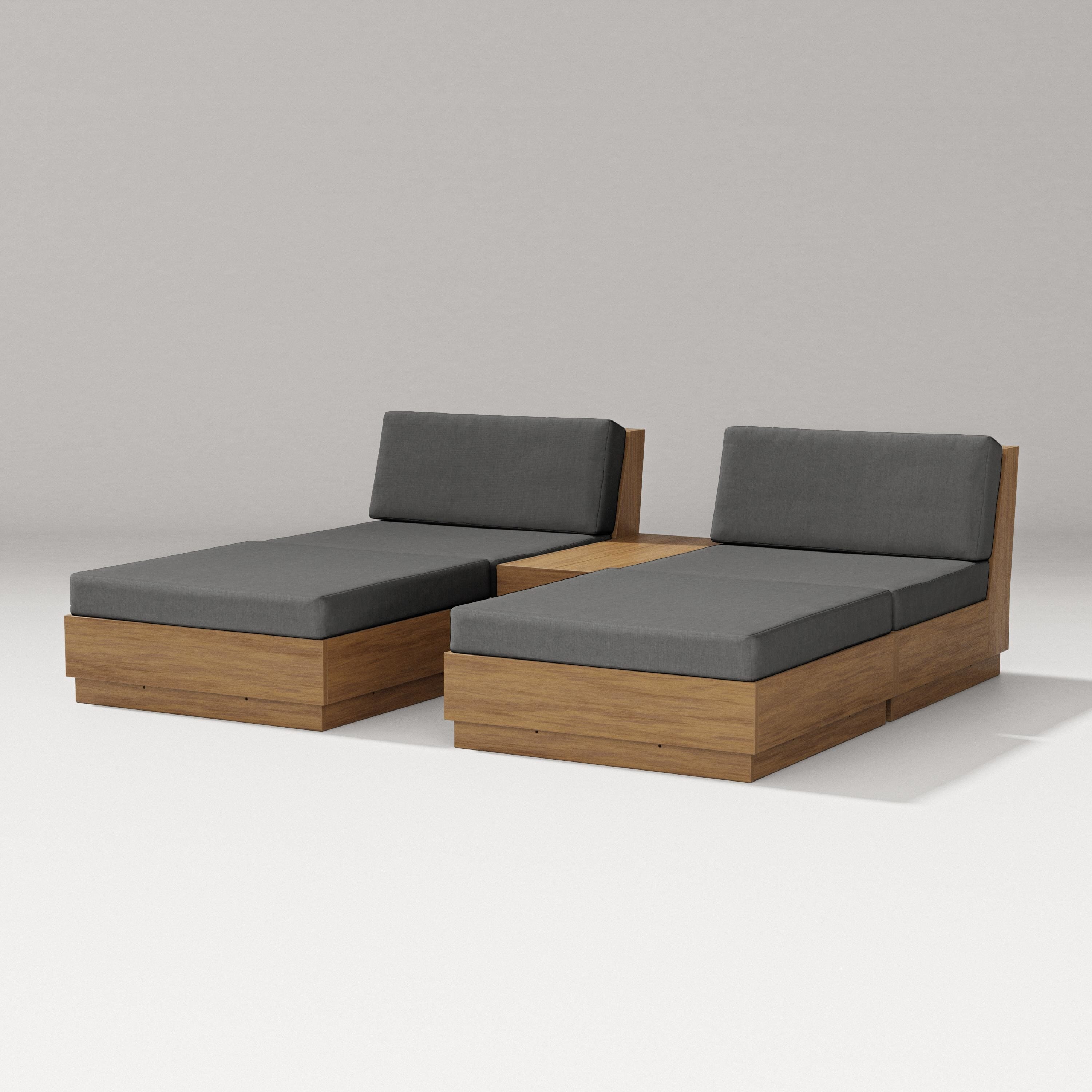 PW Designer Series Elevate Double Chaise Set in Natural / Spectrum Carbon