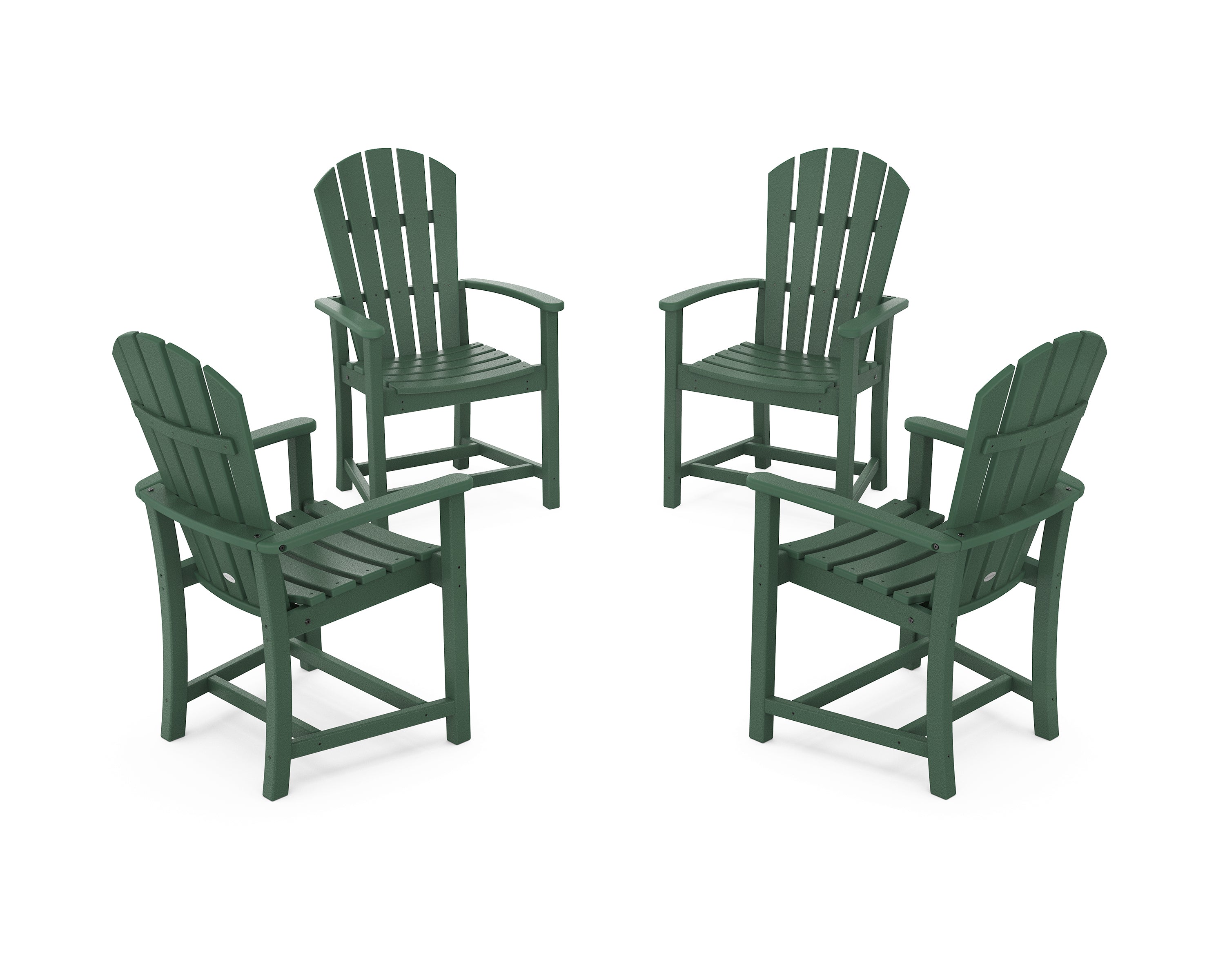 POLYWOOD Palm Coast 4-Piece Upright Adirondack Conversation Set in Green