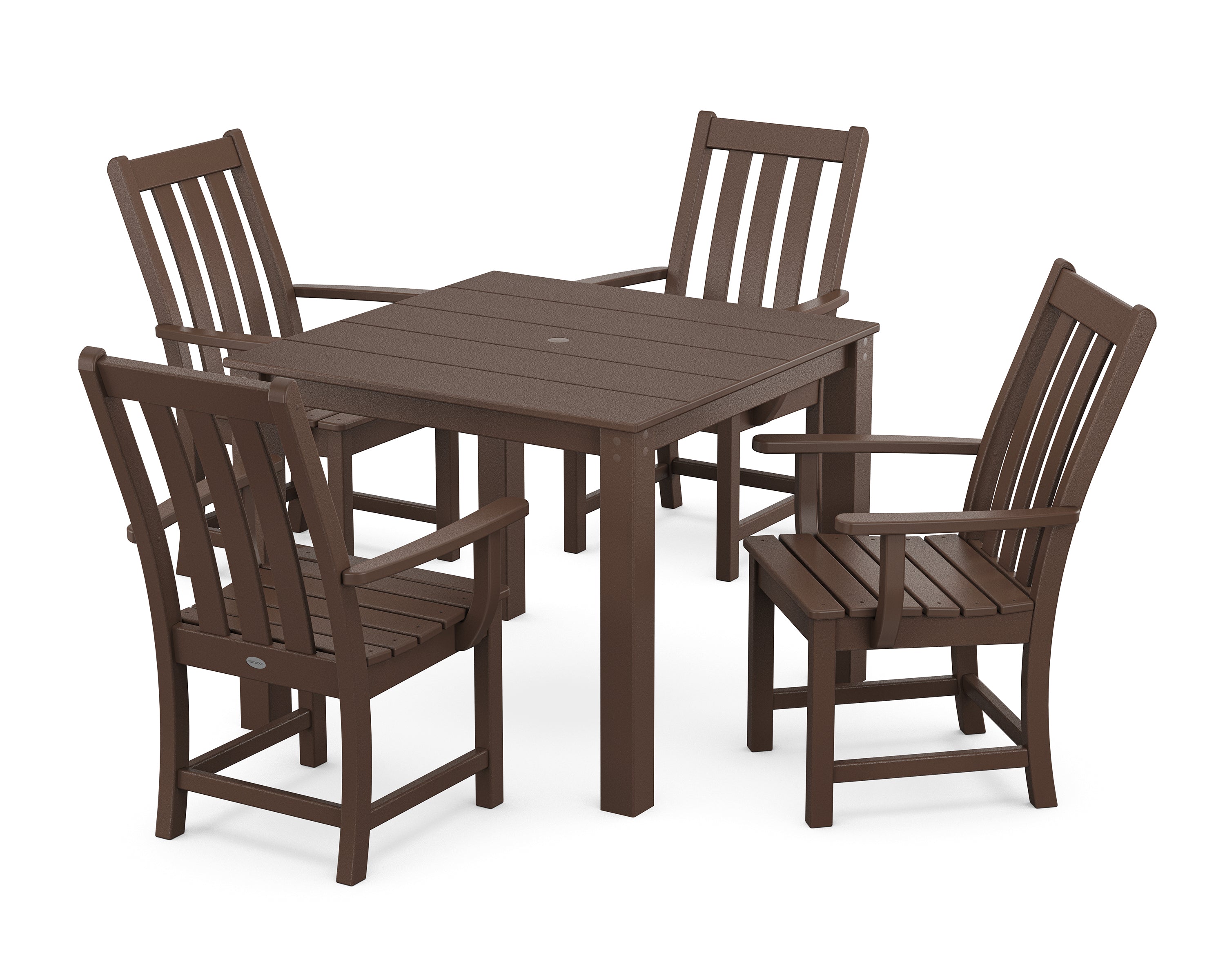 POLYWOOD Vineyard 5-Piece Parsons Dining Set in Mahogany