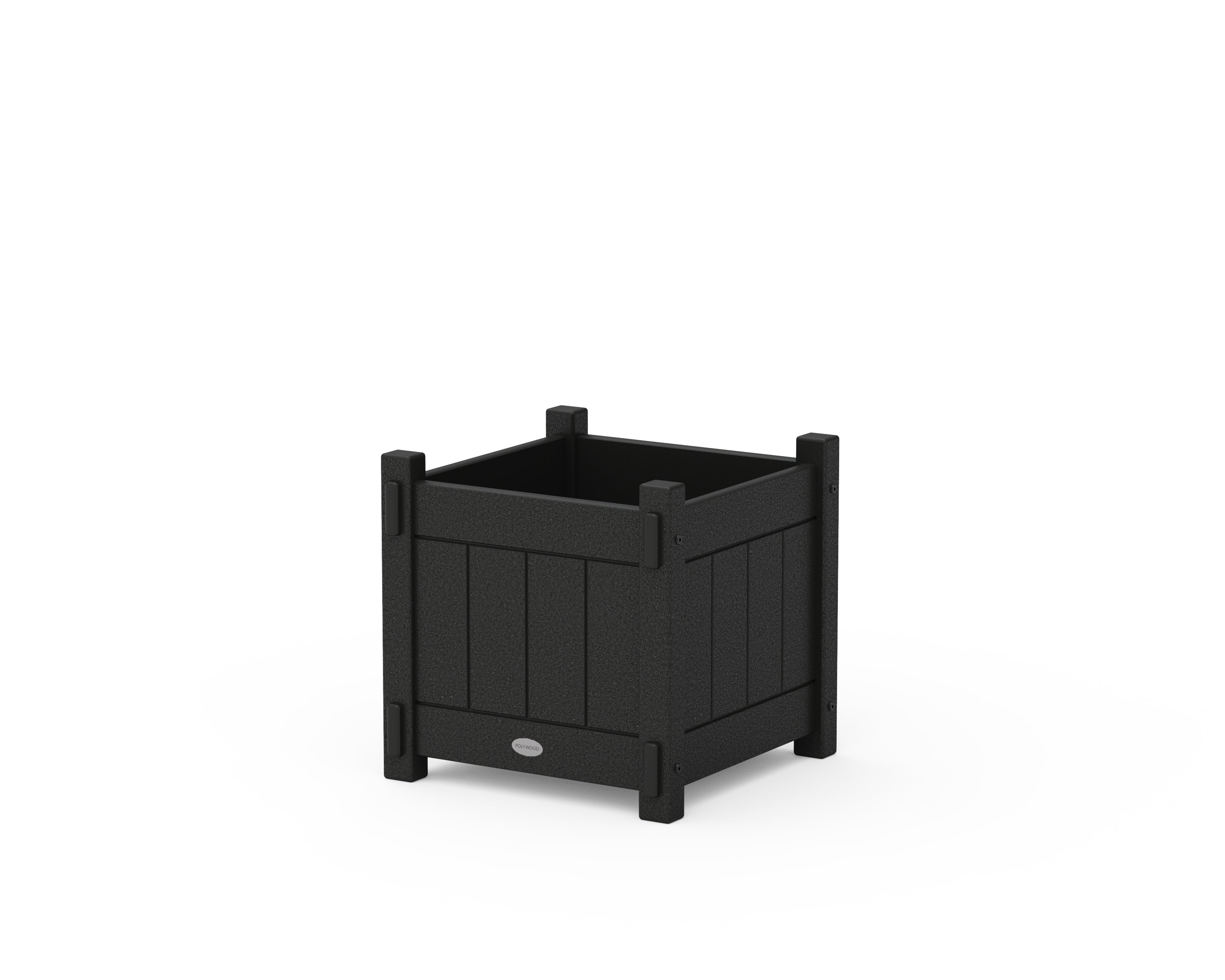 POLYWOOD Vineyard Square Planter Box in Black