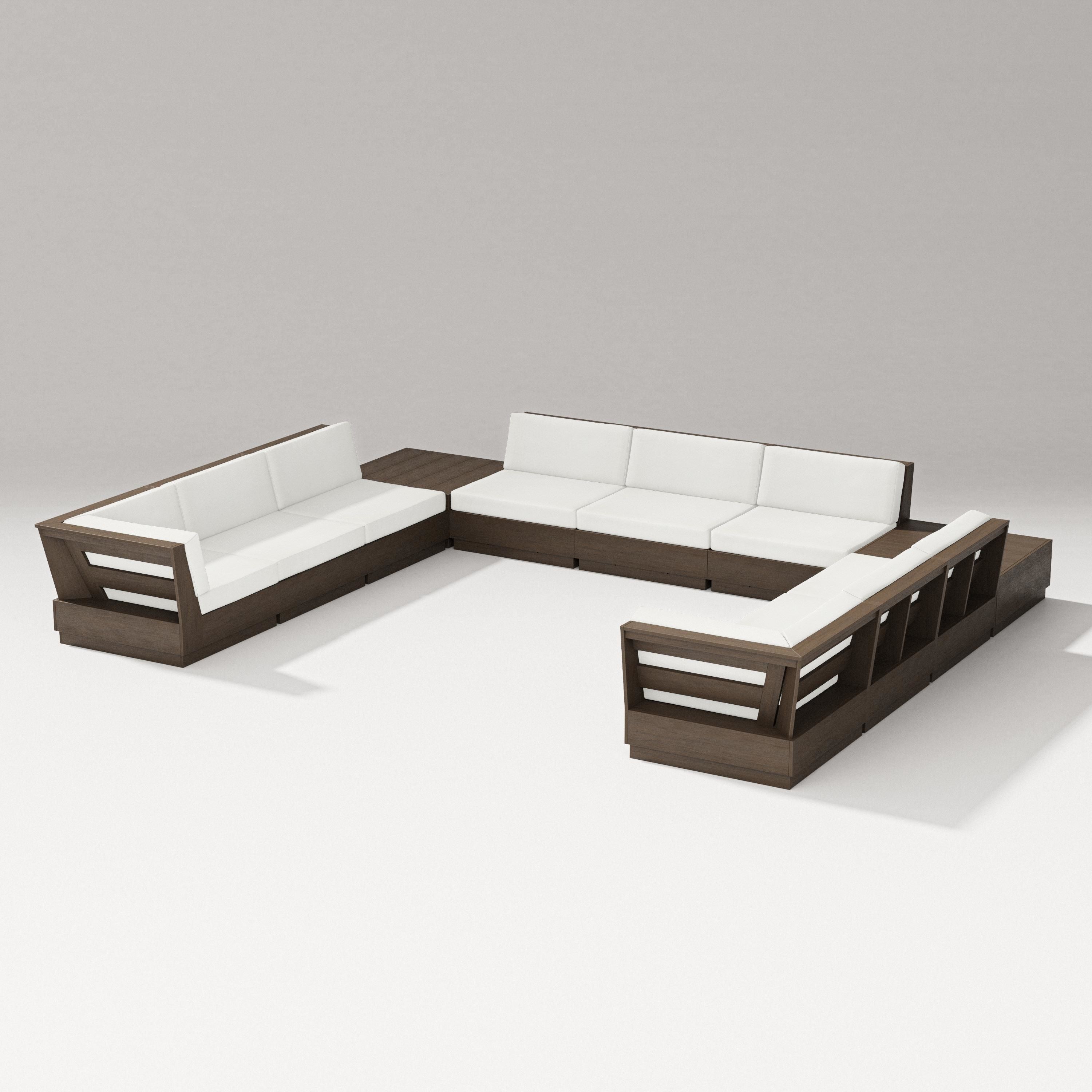 PW Designer Series Elevate 11-Piece U-Shaped Sofa Sectional in Kona / Natural Linen