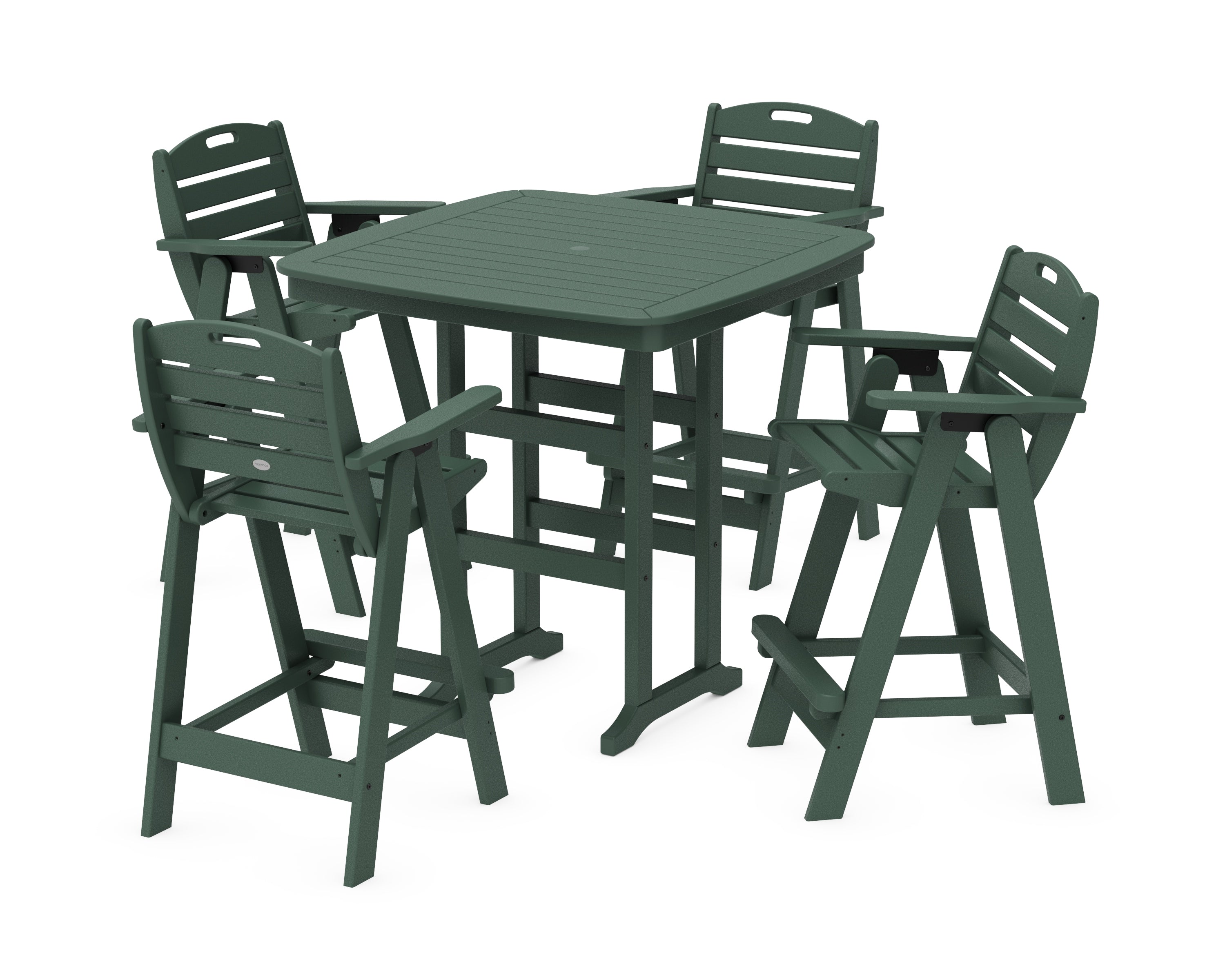 POLYWOOD Nautical 5-Piece Bar Set in Green