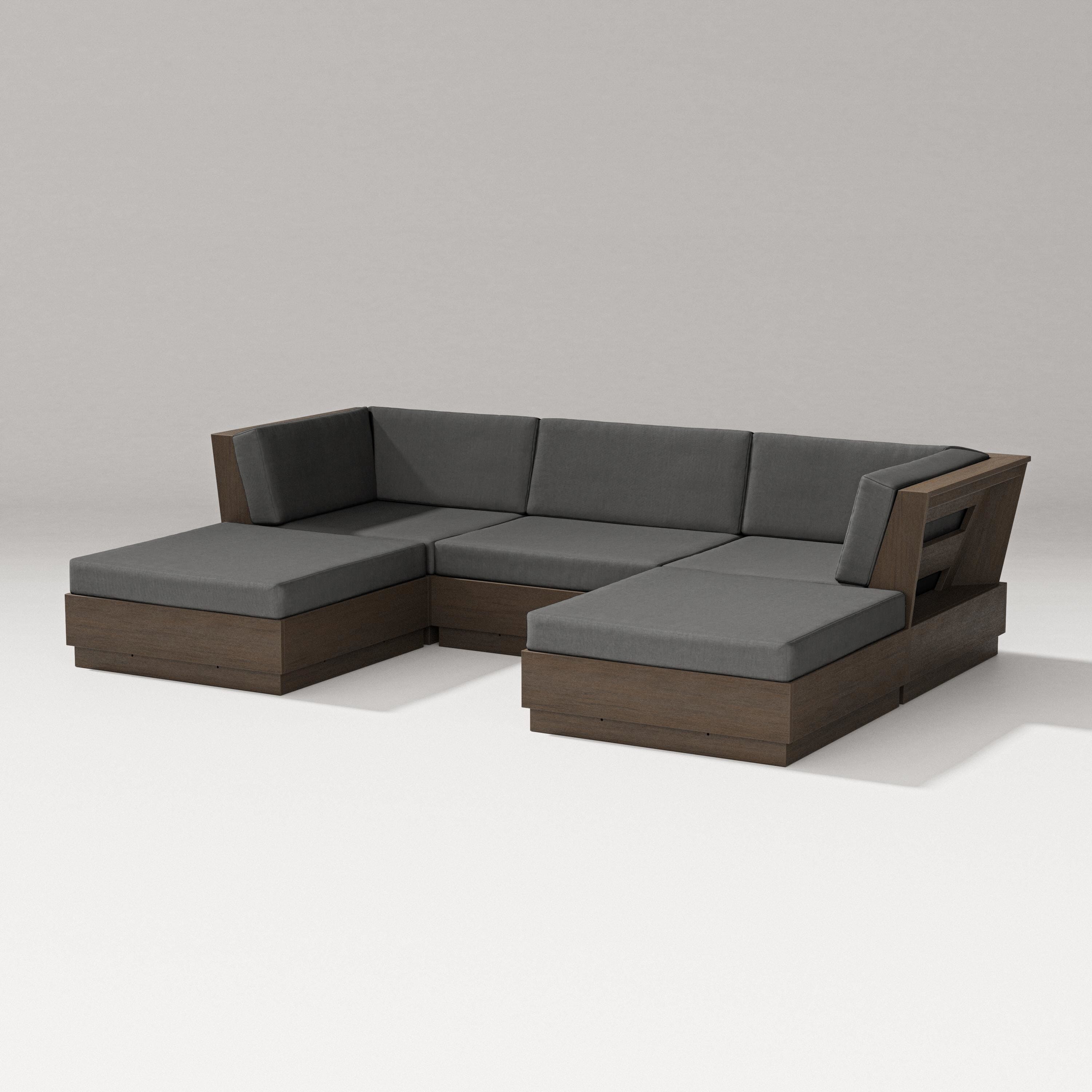 PW Designer Series Elevate Double Chaise Sectional in Kona / Spectrum Carbon