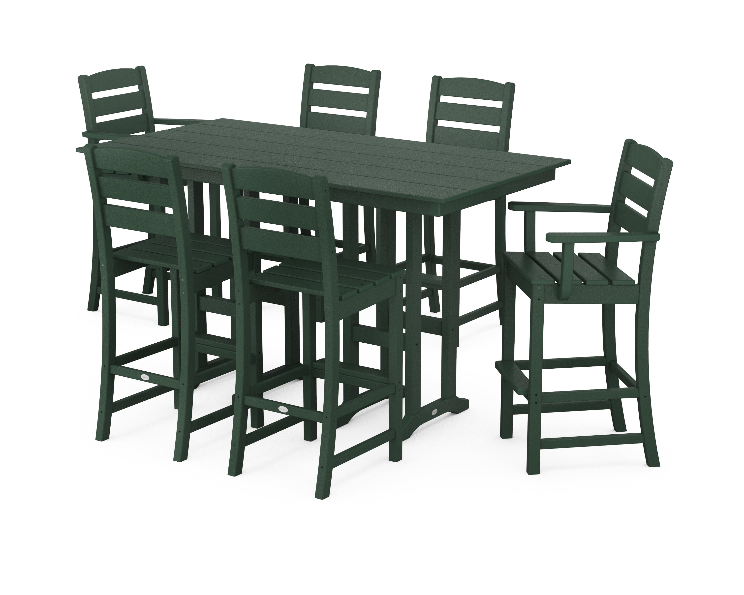 POLYWOOD Lakeside 7-Piece Bar Set in Green