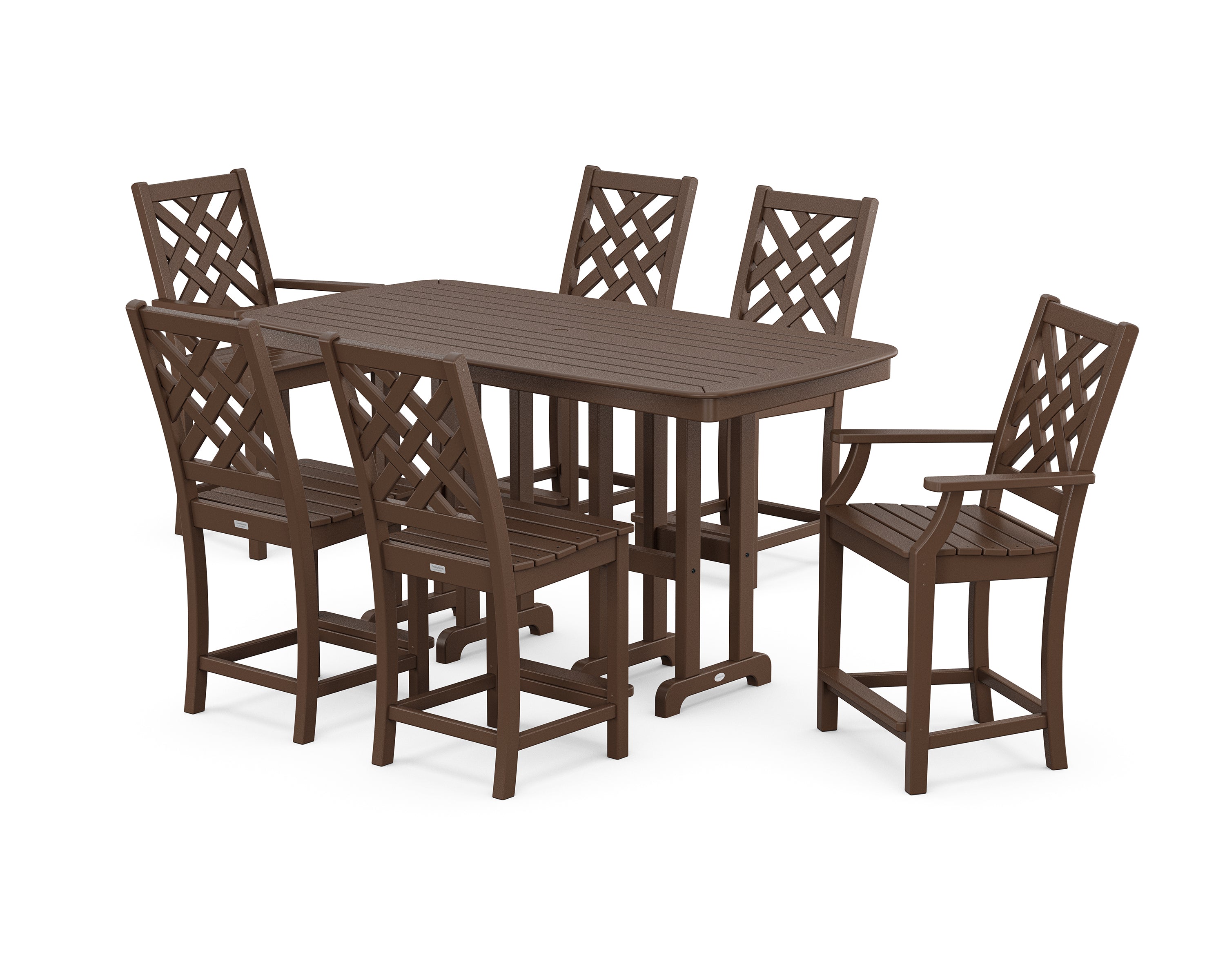 Country Living Wovendale 7-Piece Counter Set in Mahogany