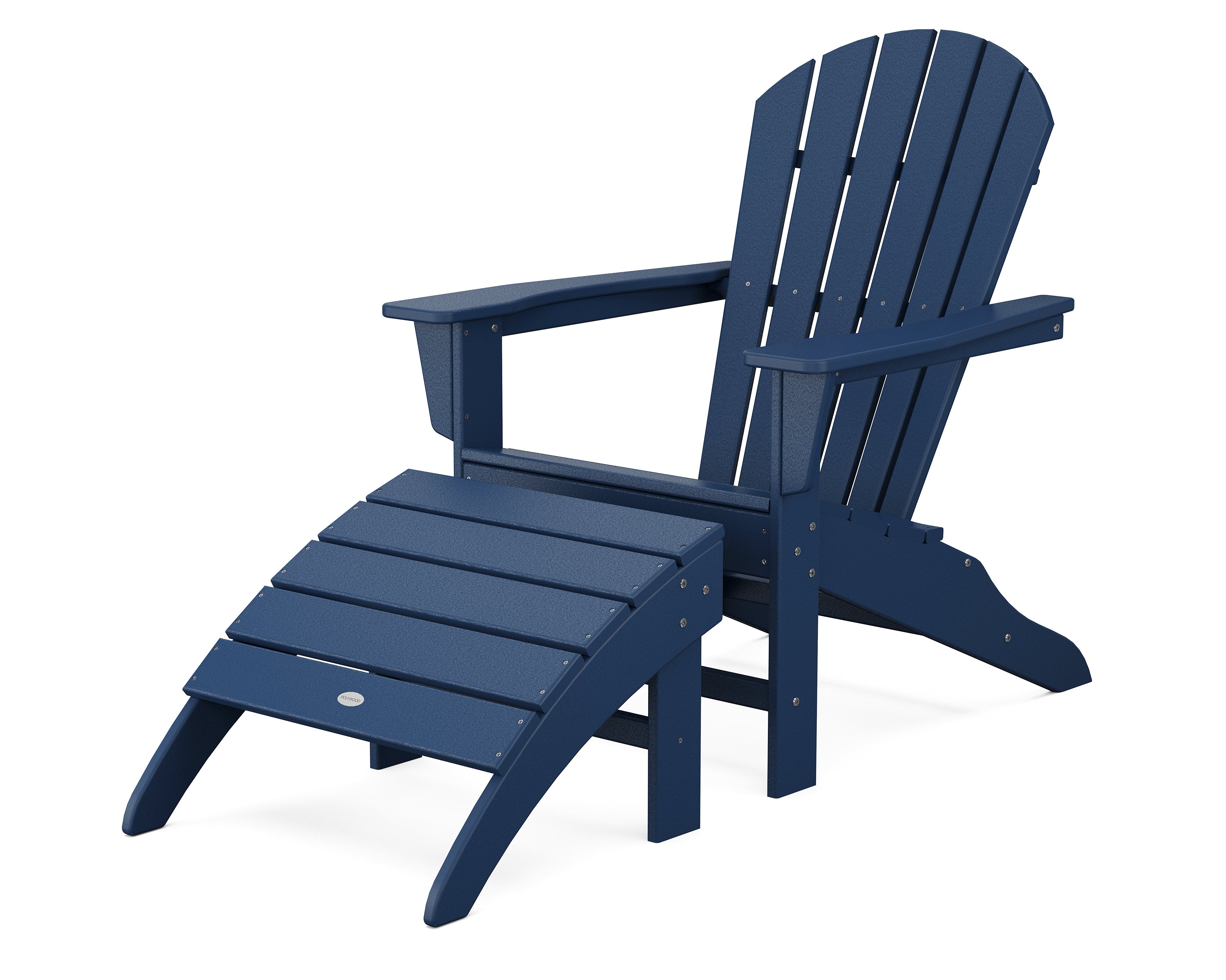 POLYWOOD South Beach Adirondack 2-Piece Set in Navy