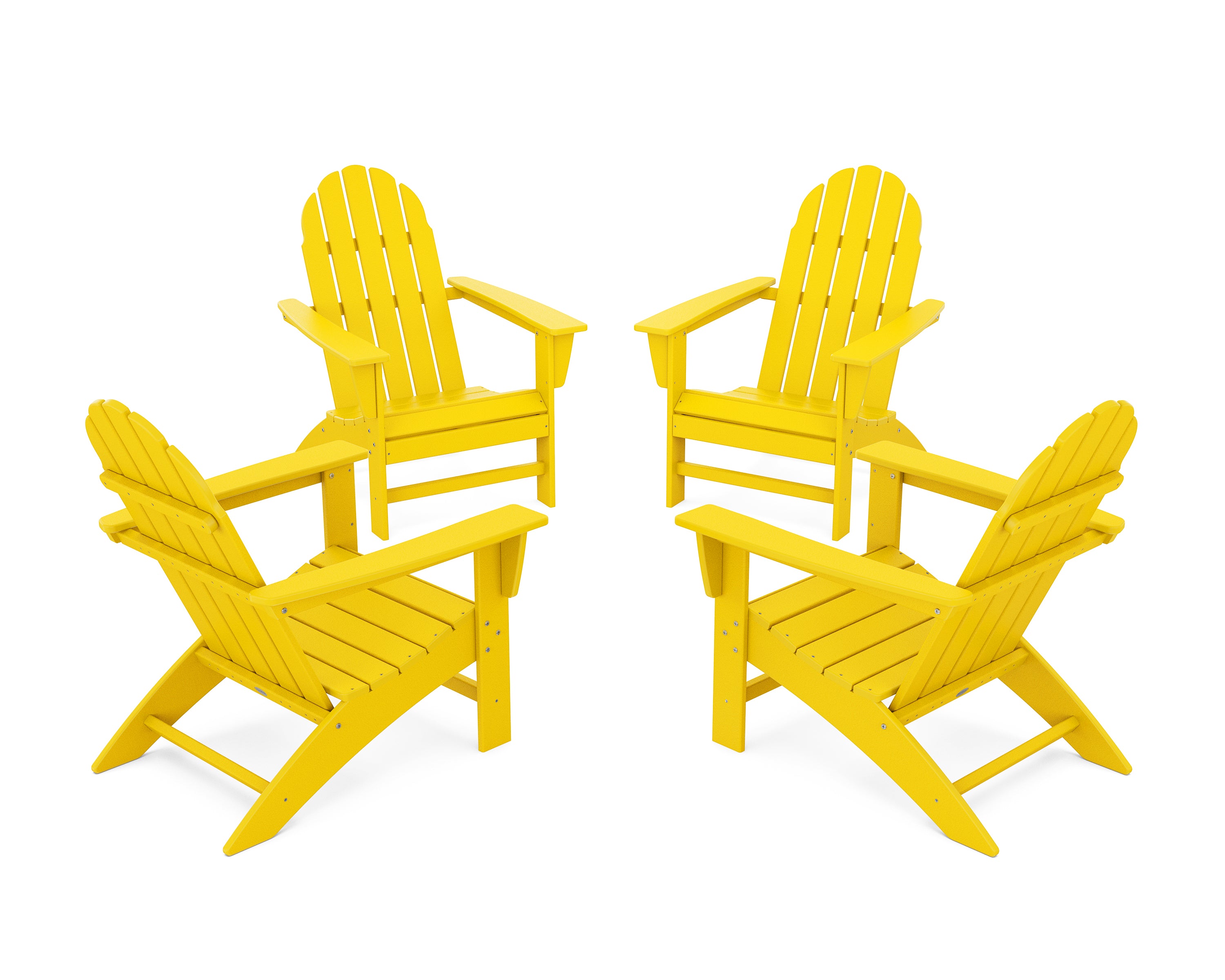POLYWOOD® Vineyard 4-Piece Adirondack Conversation Set in Lemon