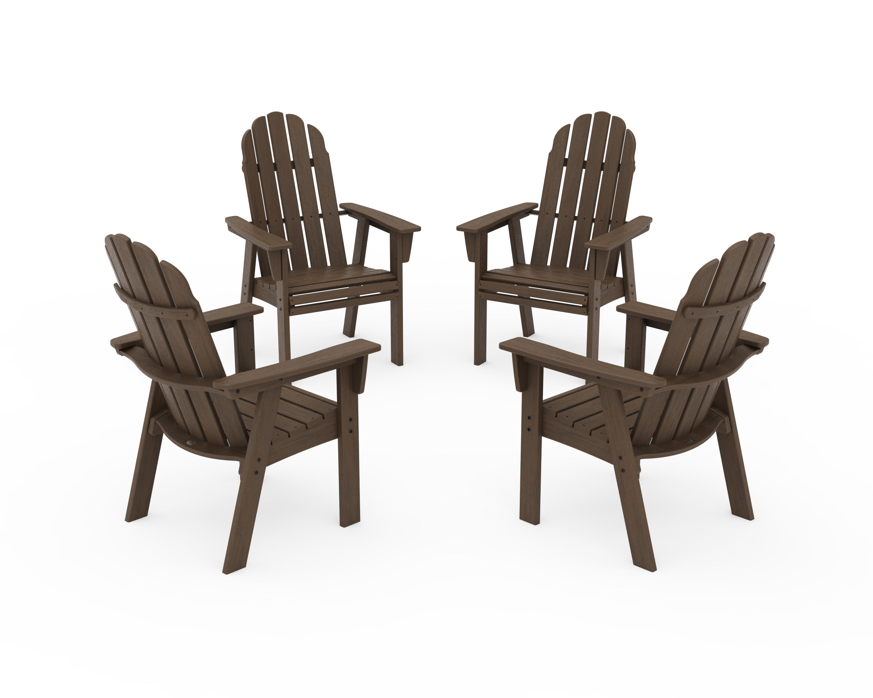 POLYWOOD Vineyard 4-Piece Curveback Upright Adirondack Conversation Set in Kona