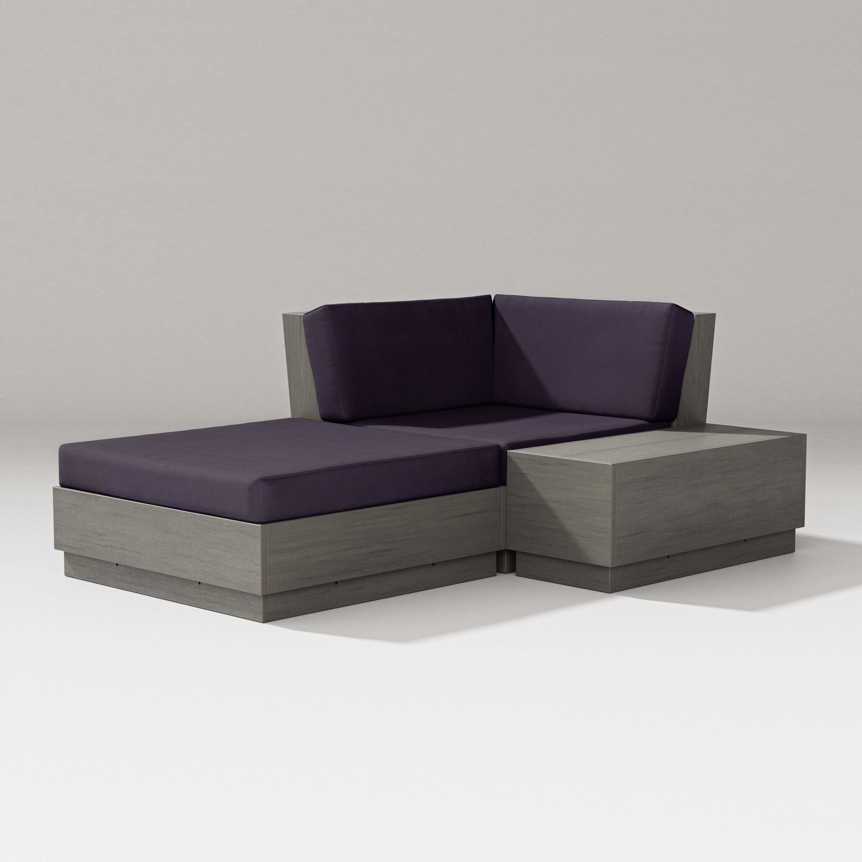 PW Designer Series Elevate Corner Chaise in Driftwood / Navy Linen