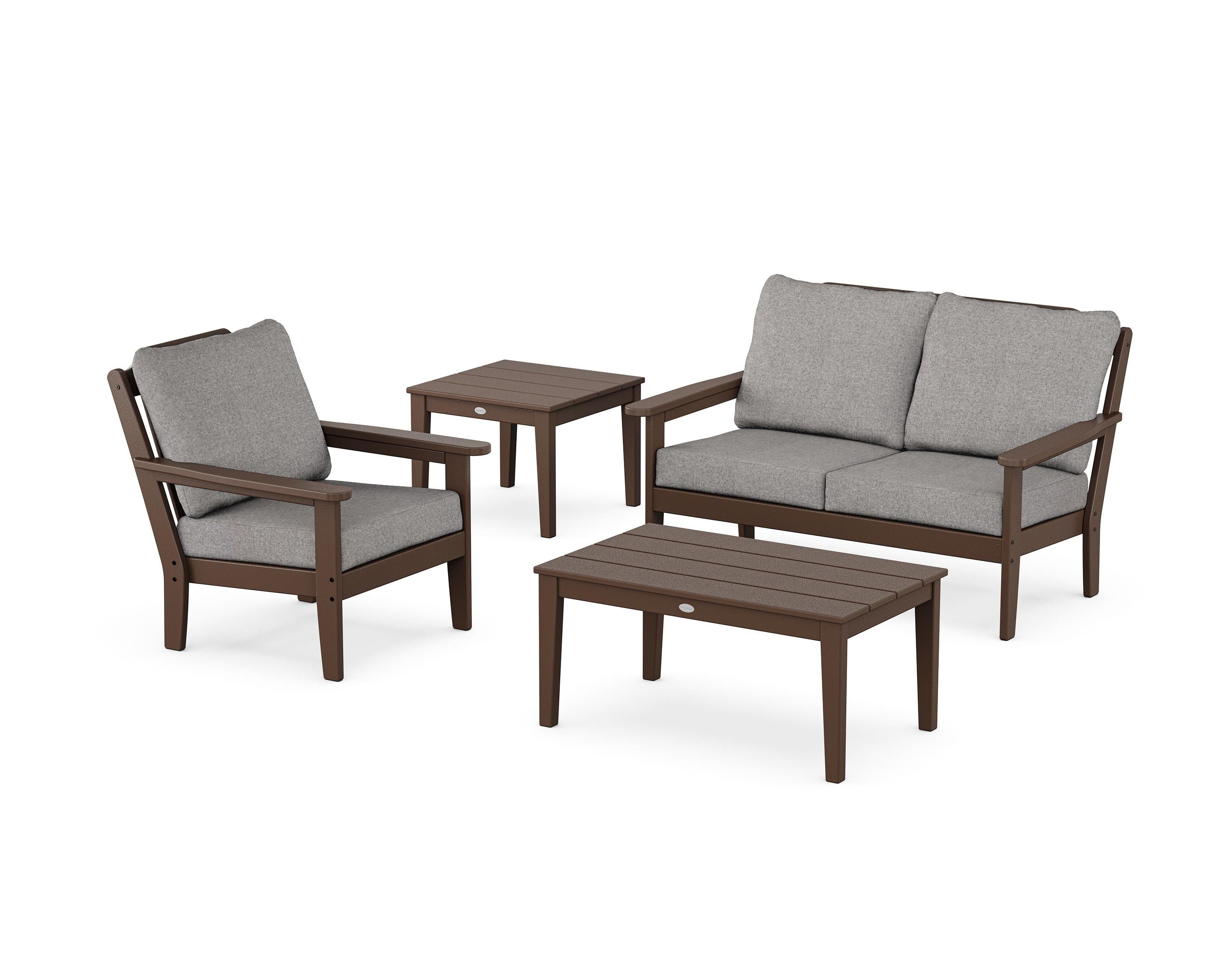 Country Living Wovendale 4-Piece Deep Seating Set in Mahogany / Grey Mist