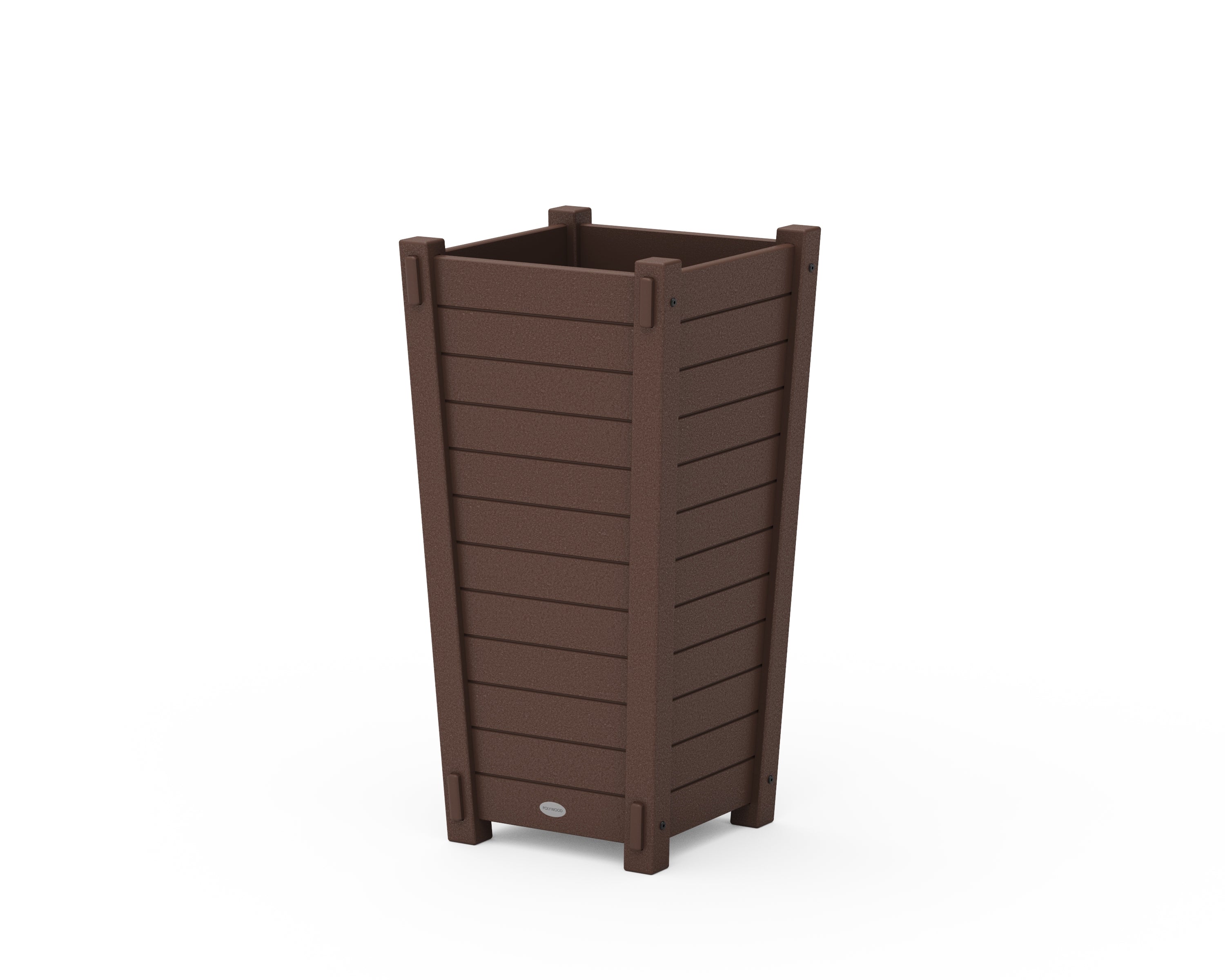 POLYWOOD Nautical Tapered Square Planter Box in Mahogany