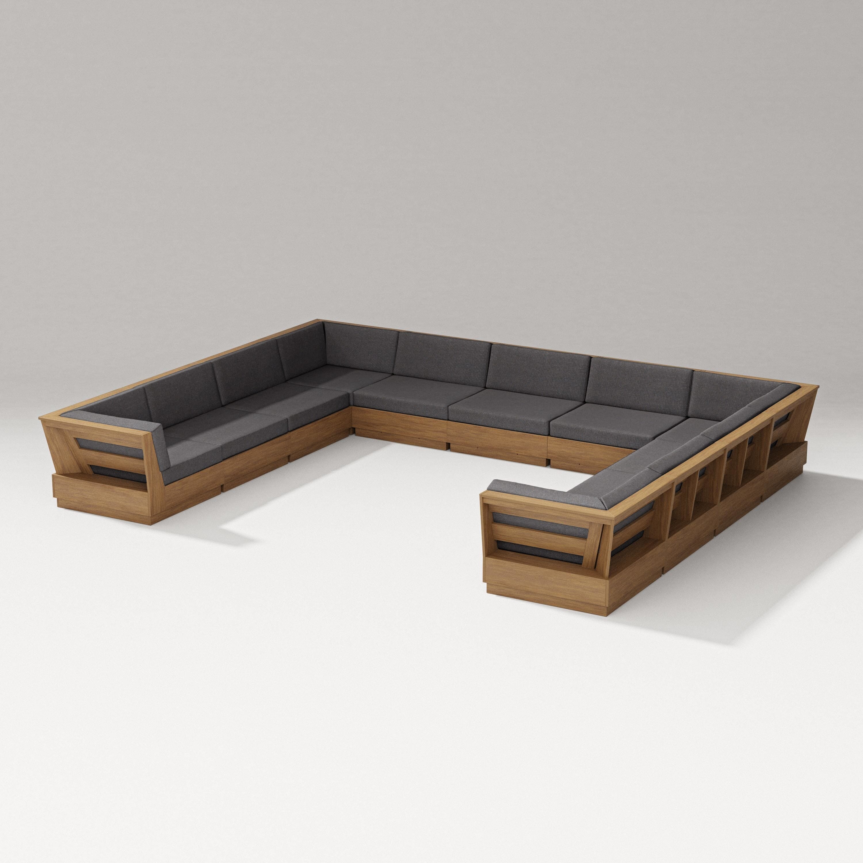 PW Designer Series Elevate Large U-Shaped Sectional in Natural / Ash Charcoal