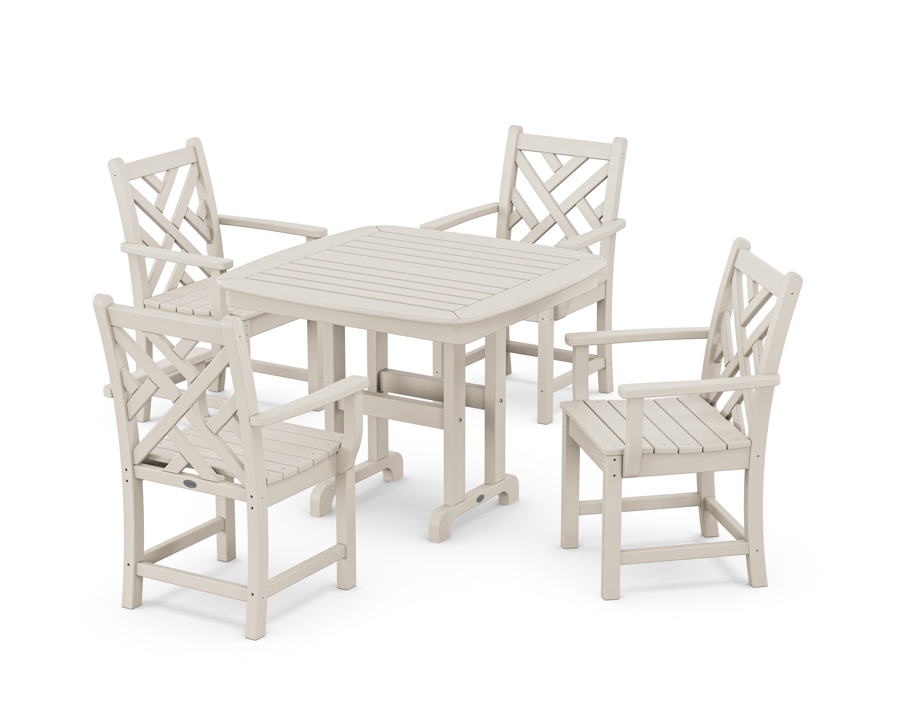 POLYWOOD® Chippendale 5-Piece Dining Set in Sand