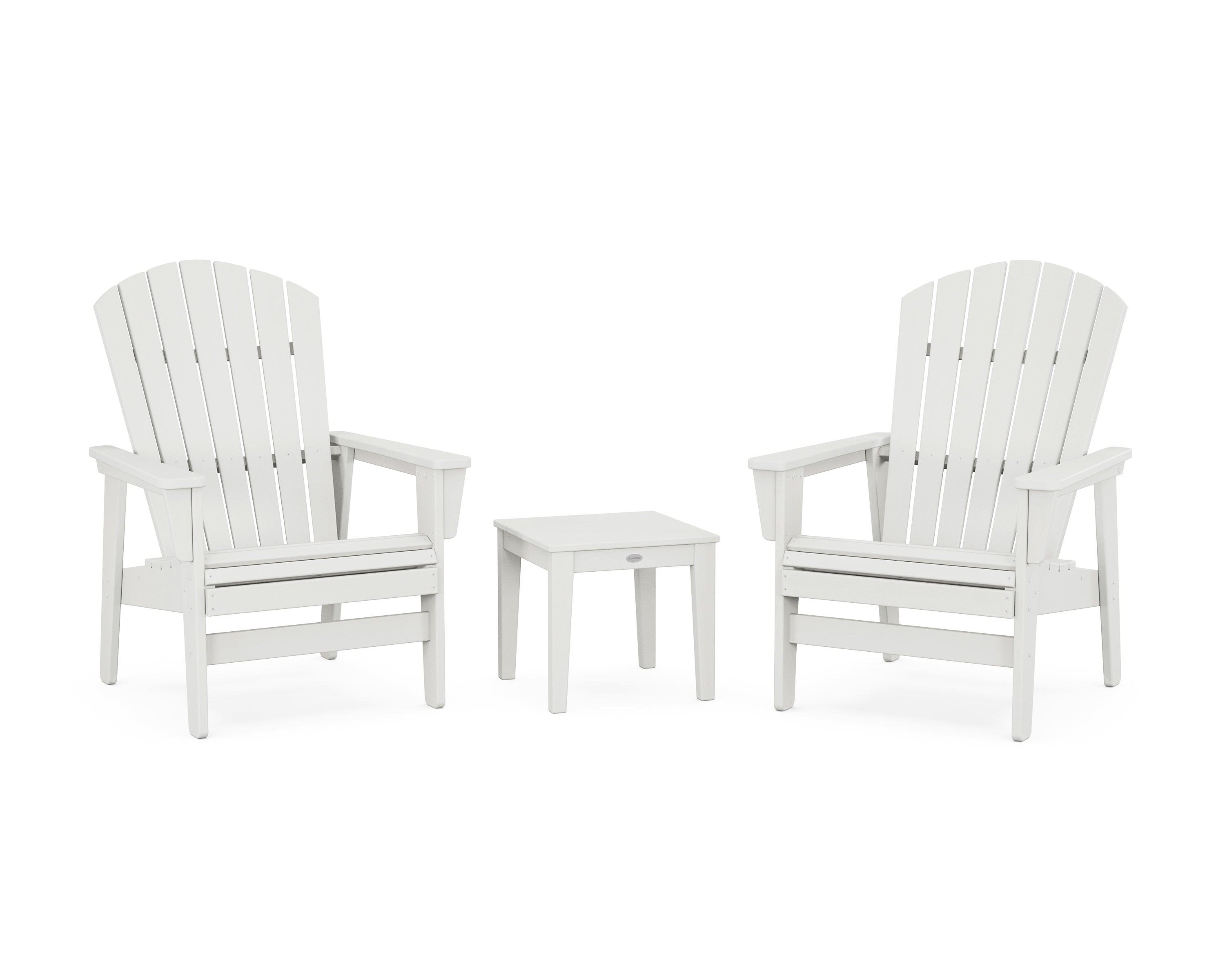 POLYWOOD 3-Piece Nautical Grand Upright Adirondack Set in Vintage White