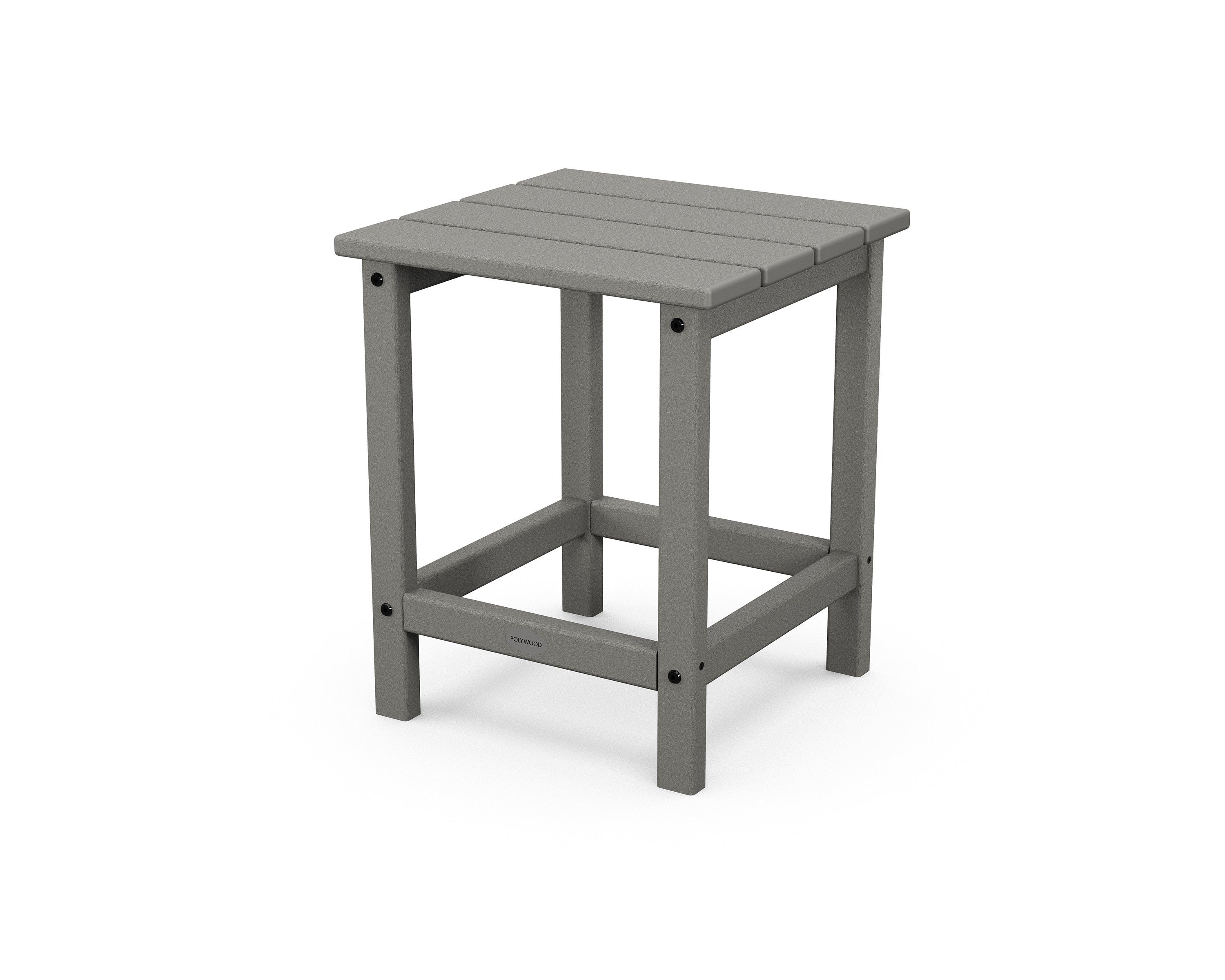 POLYWOOD Long Island 18" Side Table in Slate Grey
