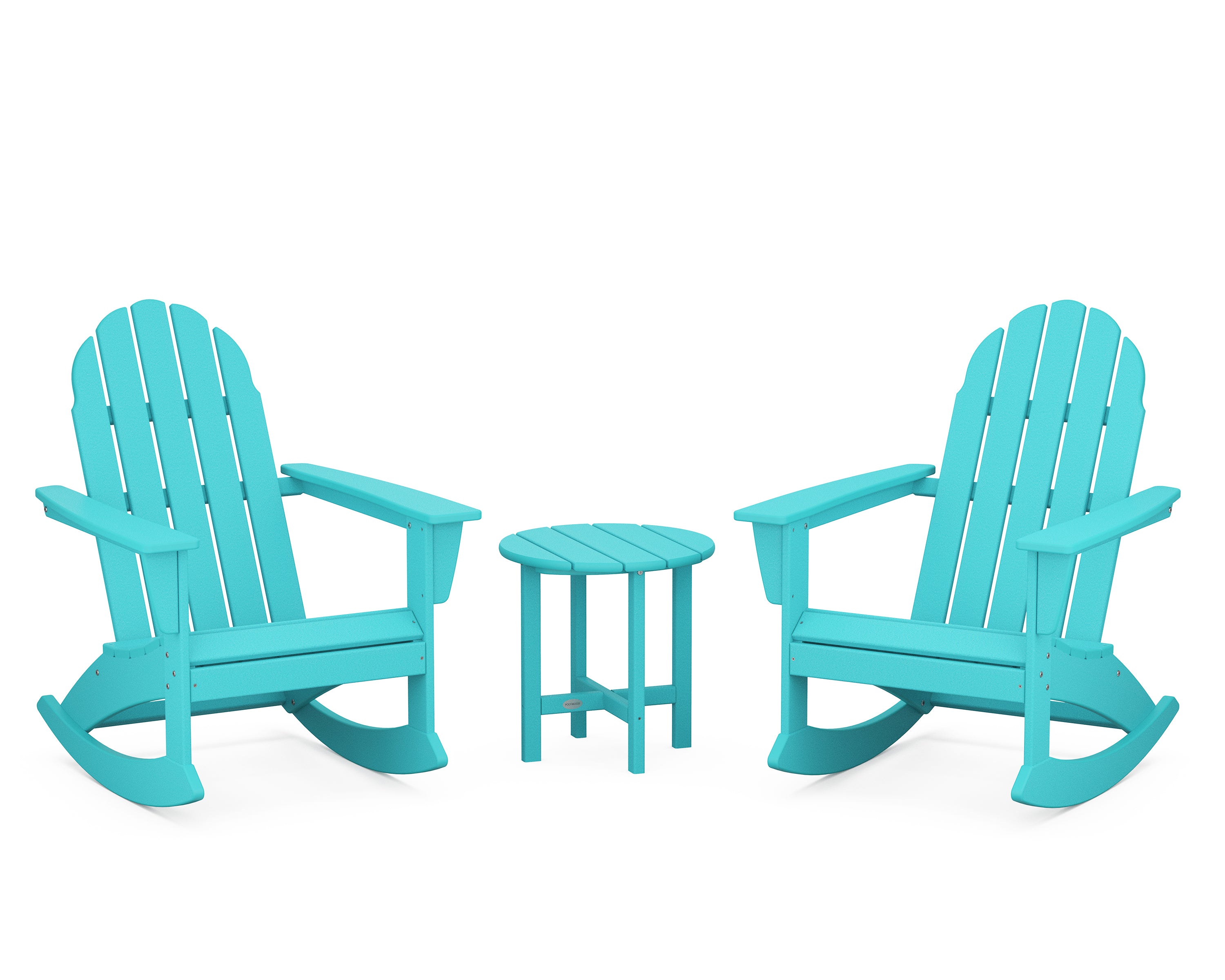 POLYWOOD Vineyard 3-Piece Adirondack Rocking Chair Set in Aruba