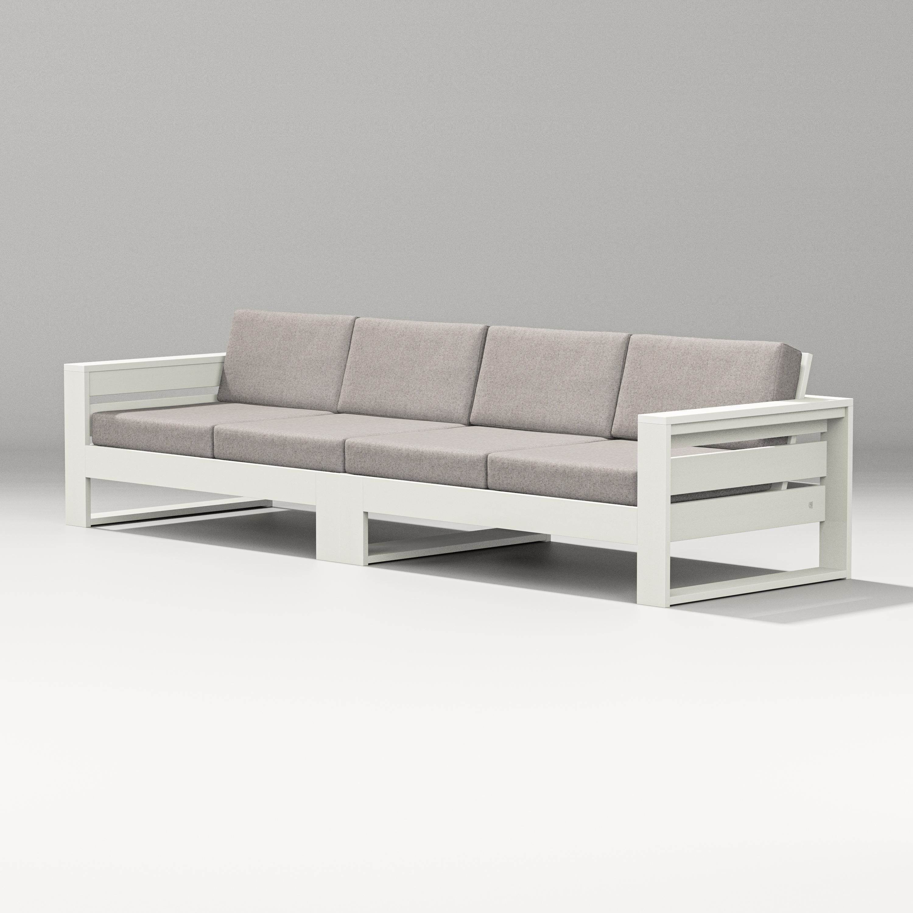 PW Designer Series Latitude Straight Sectional in Vintage White / Weathered Tweed