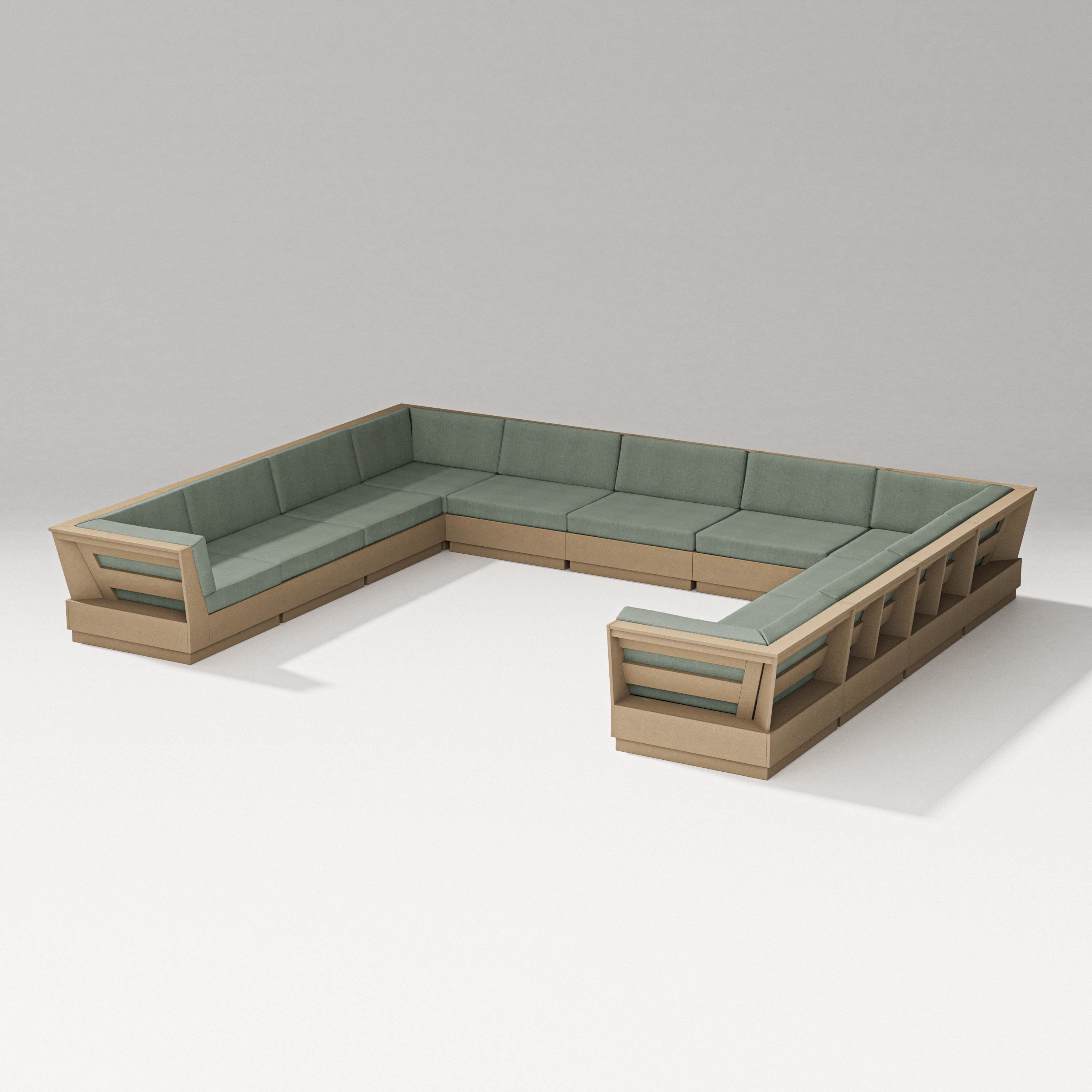 PW Designer Series Elevate Large U-Shaped Sectional in Vintage Sahara / Cast Sage