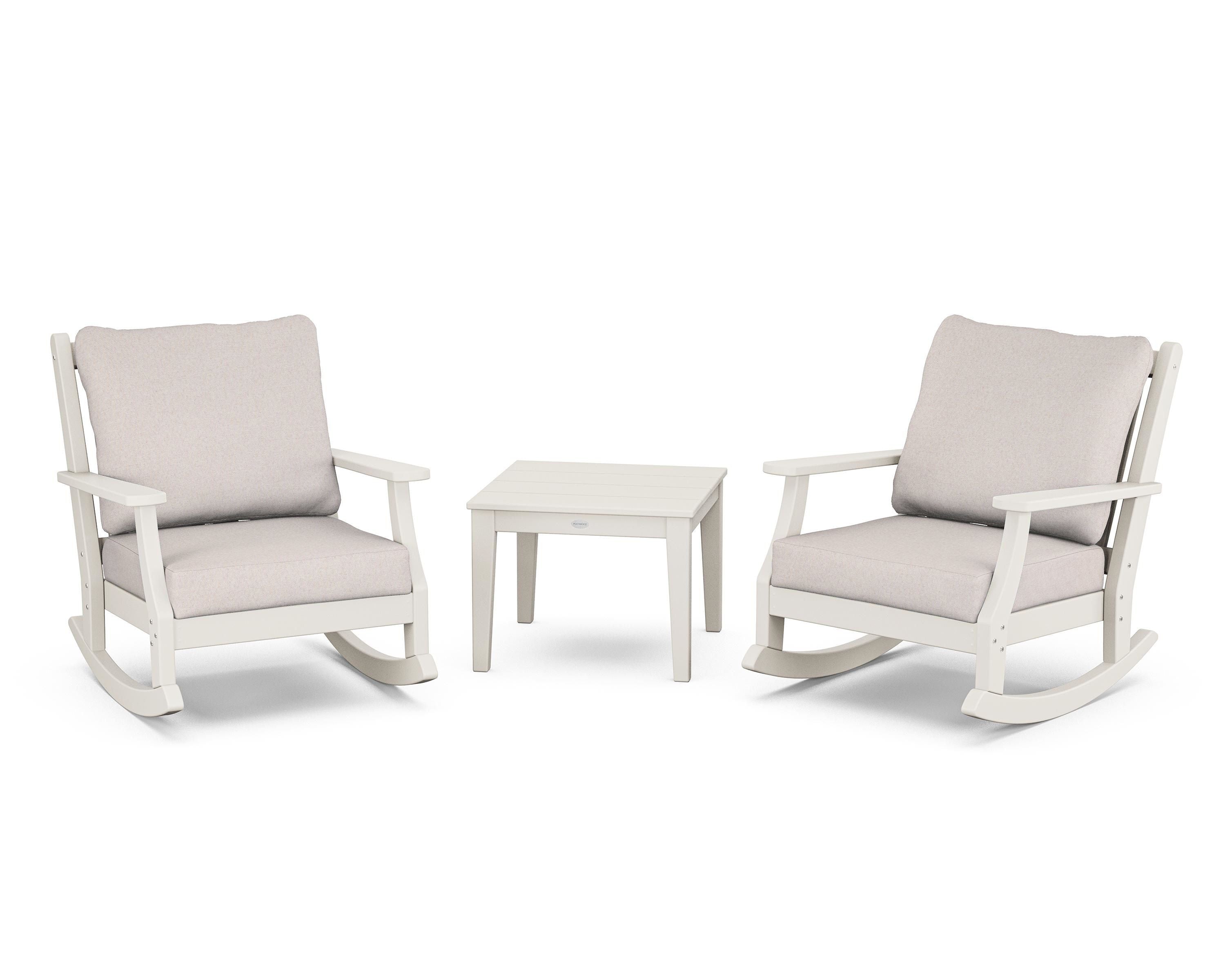 Country Living Wovendale 3-Piece Deep Seating Rocker Set in Sand / Dune Burlap