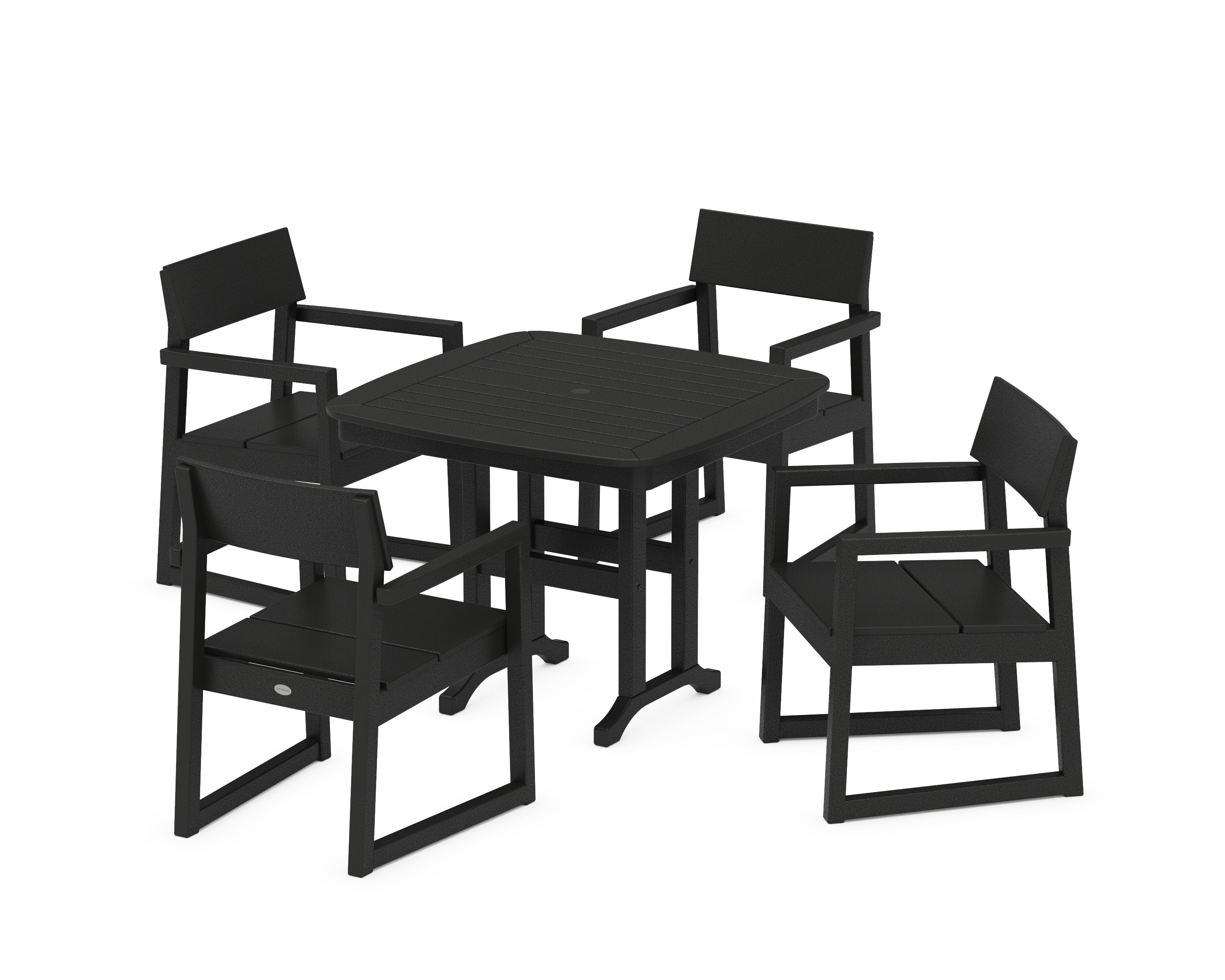 POLYWOOD EDGE 5-Piece Dining Set in Black