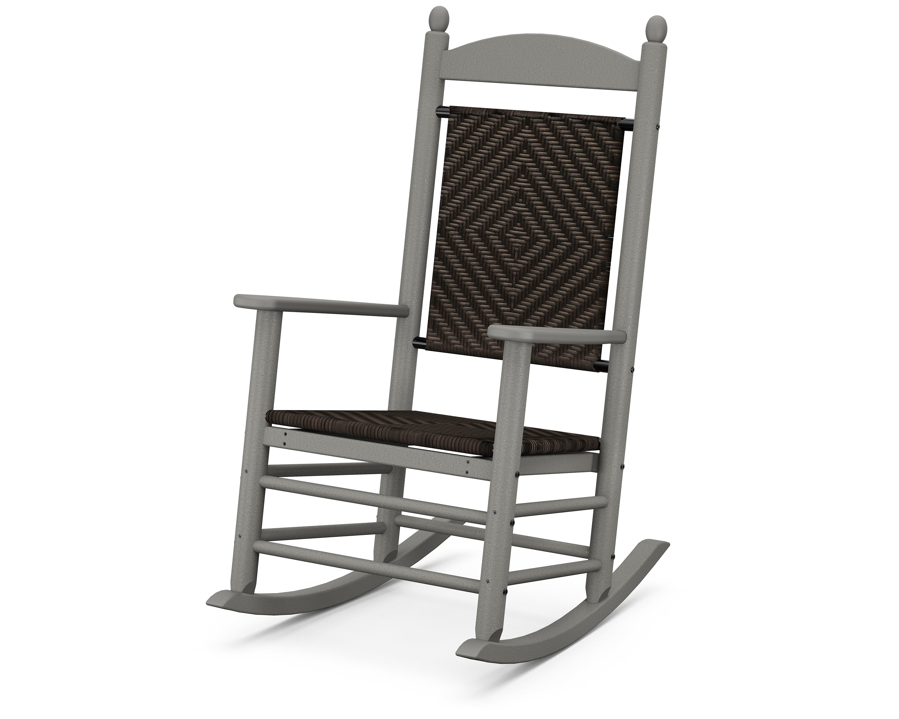 POLYWOOD Jefferson Woven Rocking Chair in Slate Grey / Cahaba
