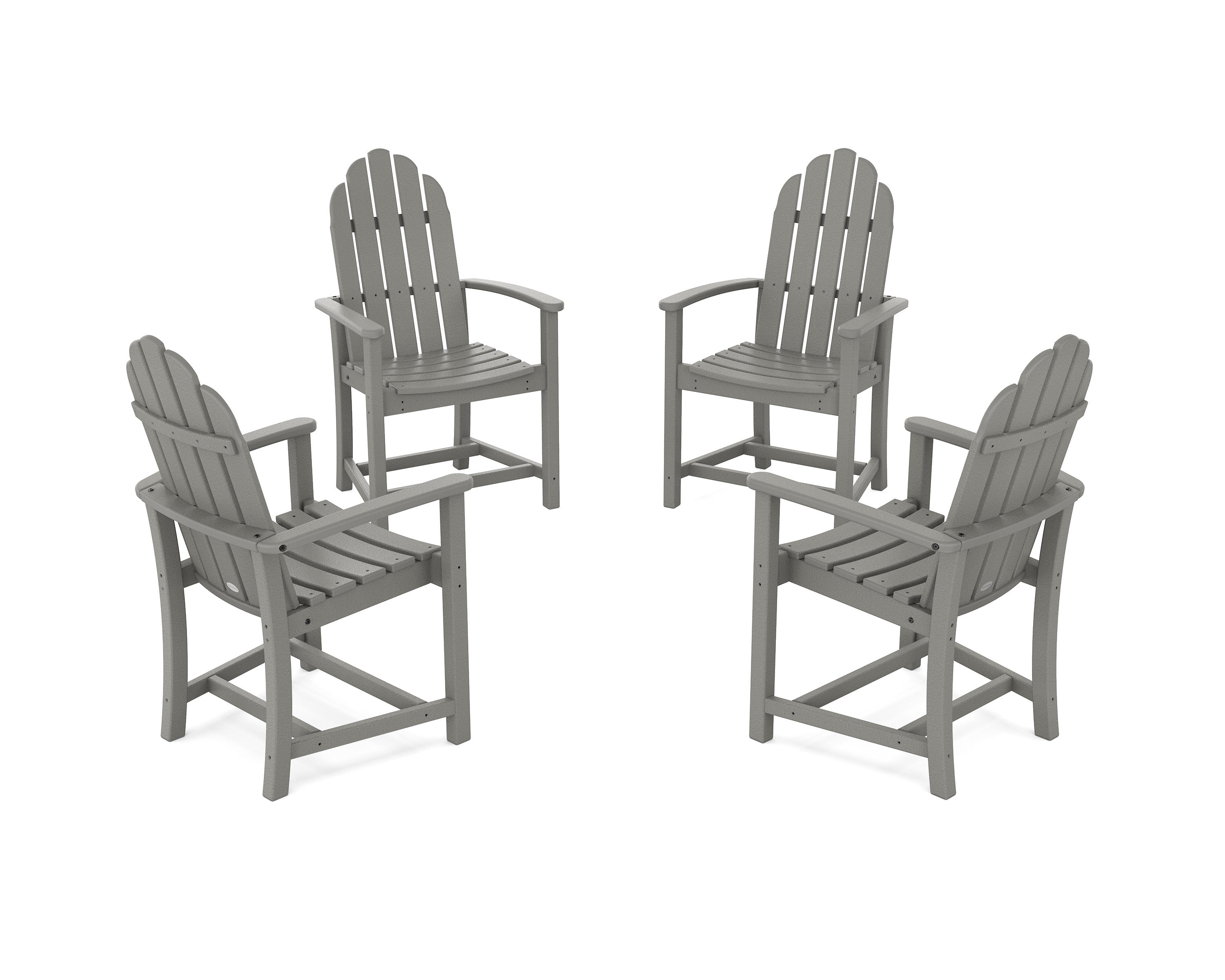 POLYWOOD Classic 4-Piece Upright Adirondack Conversation Set in Slate Grey