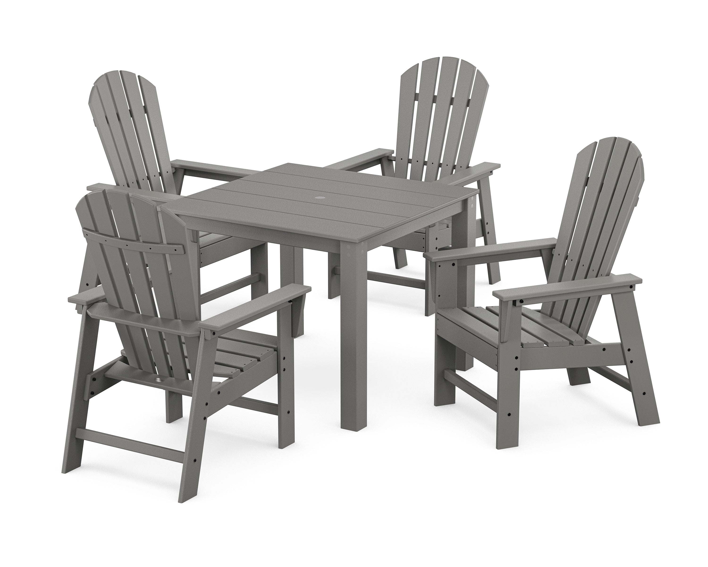 POLYWOOD South Beach Coast 5-Piece Parsons Dining Set in Slate Grey