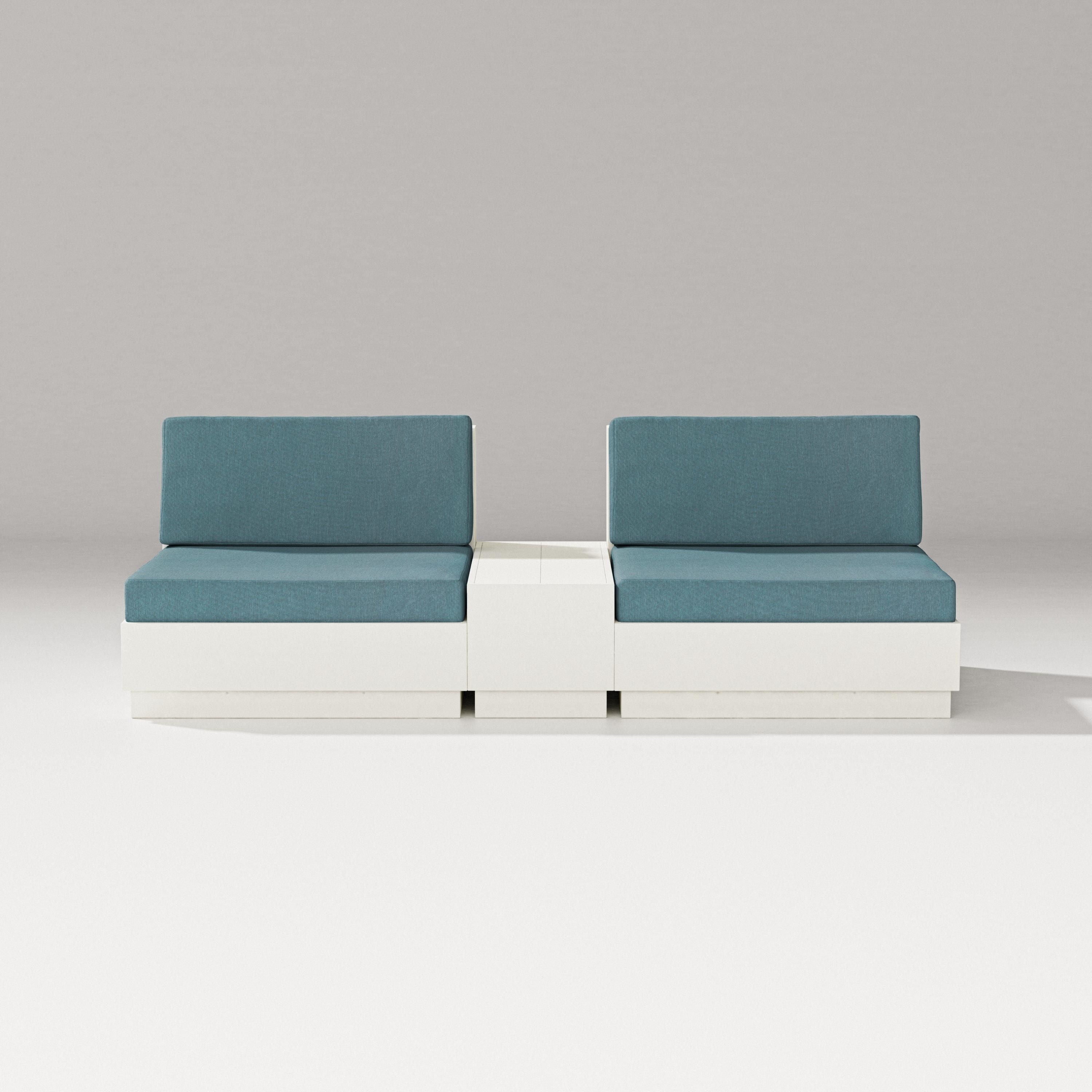 PW Designer Series Elevate Lounge Chair Set in Vintage White / Ocean Teal