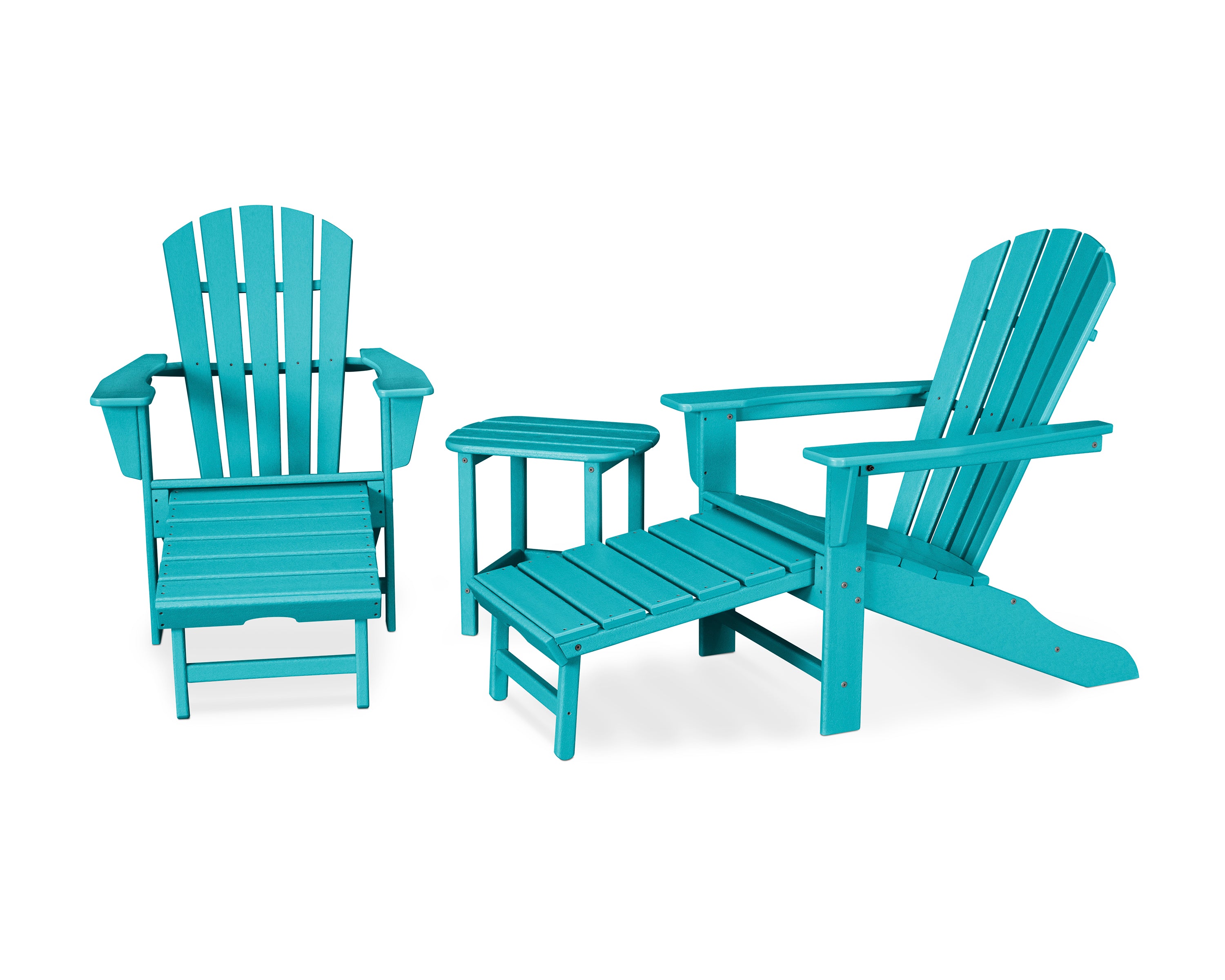 POLYWOOD® Palm Coast Ultimate Adirondack 3-Piece Set in Aruba