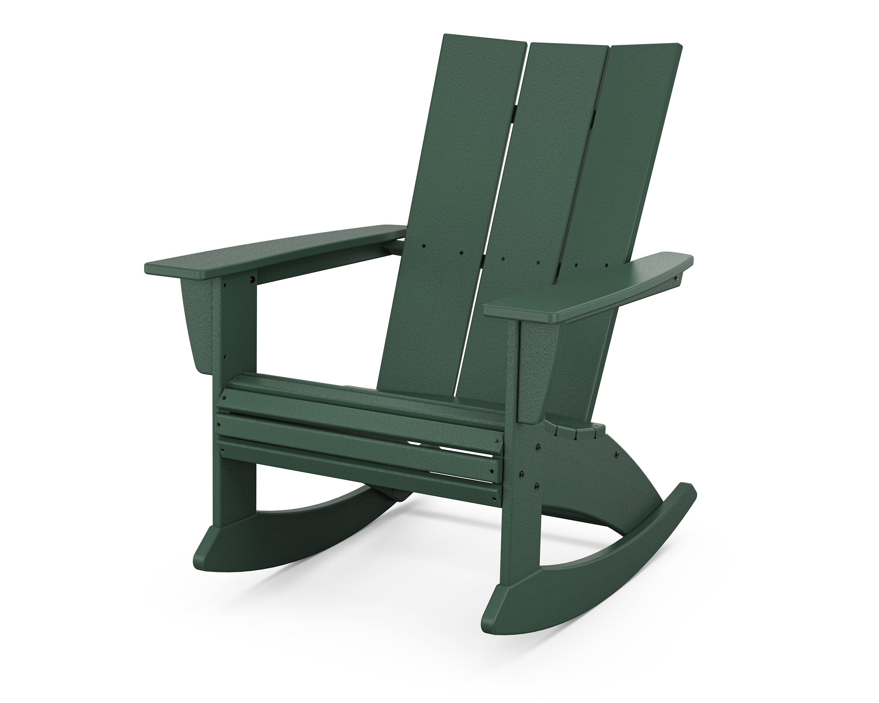 POLYWOOD Modern Curveback Adirondack Rocking Chair in Green