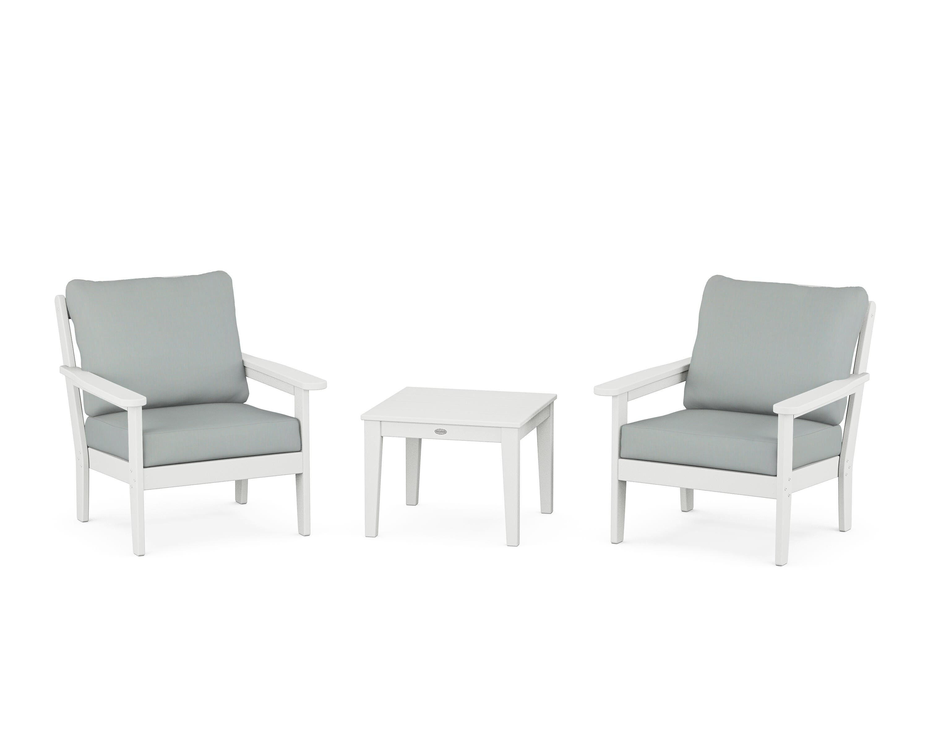 Country Living Cottage 3-Piece Deep Seating Set in White / Spa