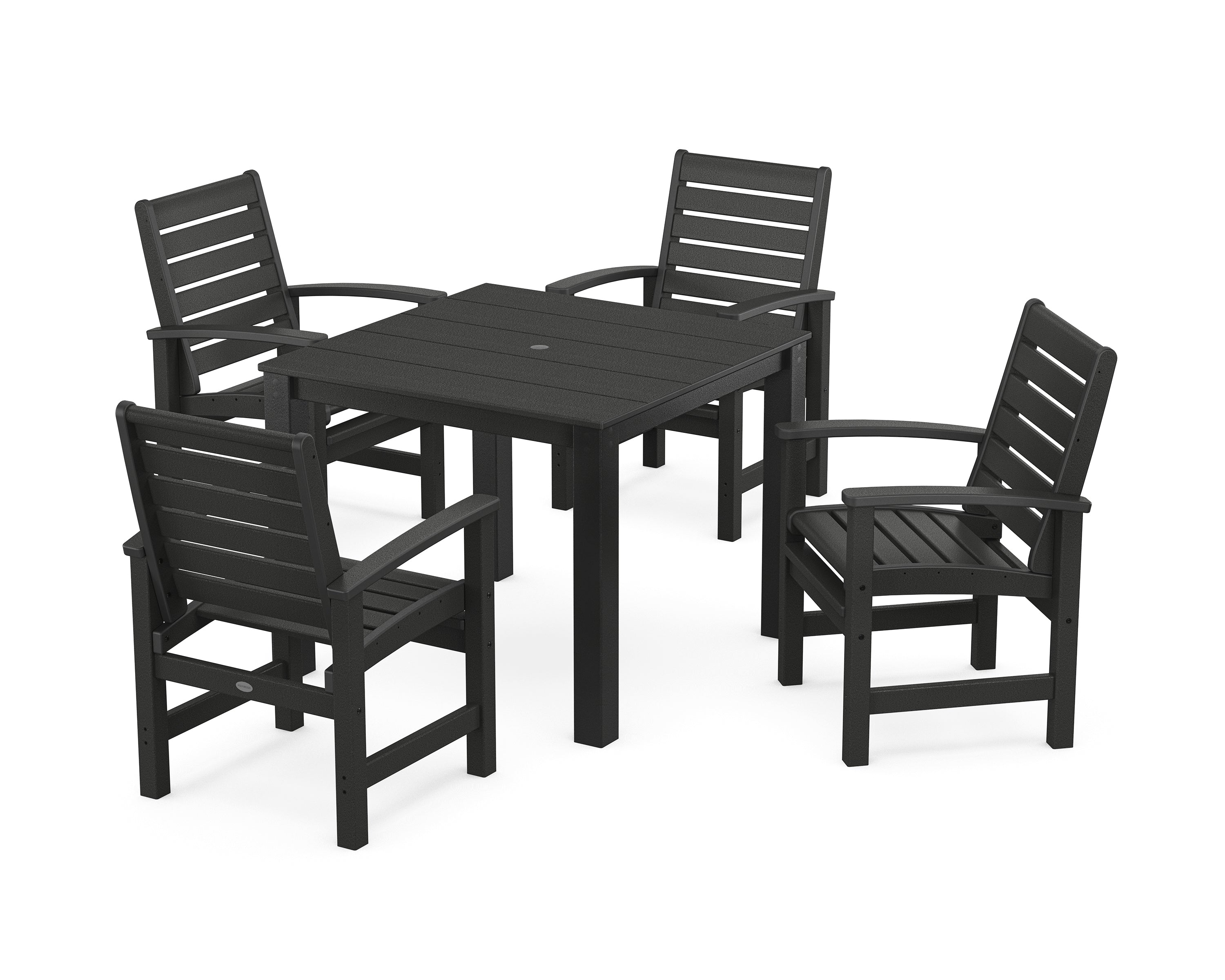 POLYWOOD Signature 5-Piece Parsons Dining Set in Black
