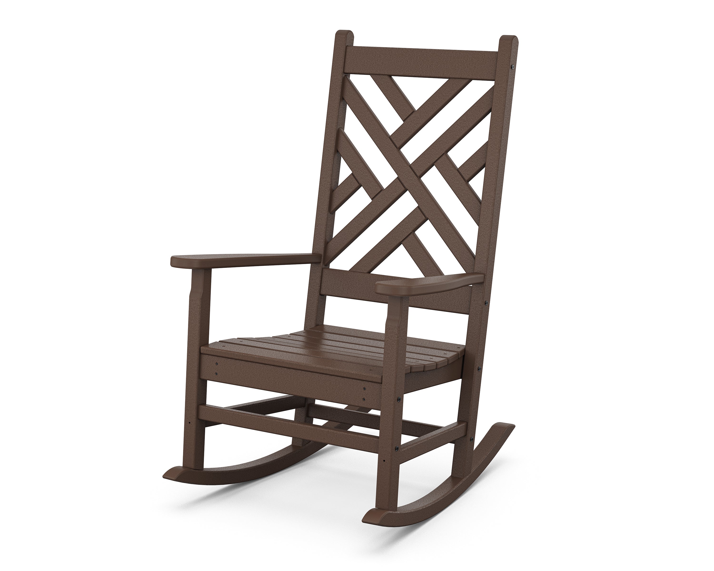 POLYWOOD Chippendale Porch Rocking Chair in Mahogany