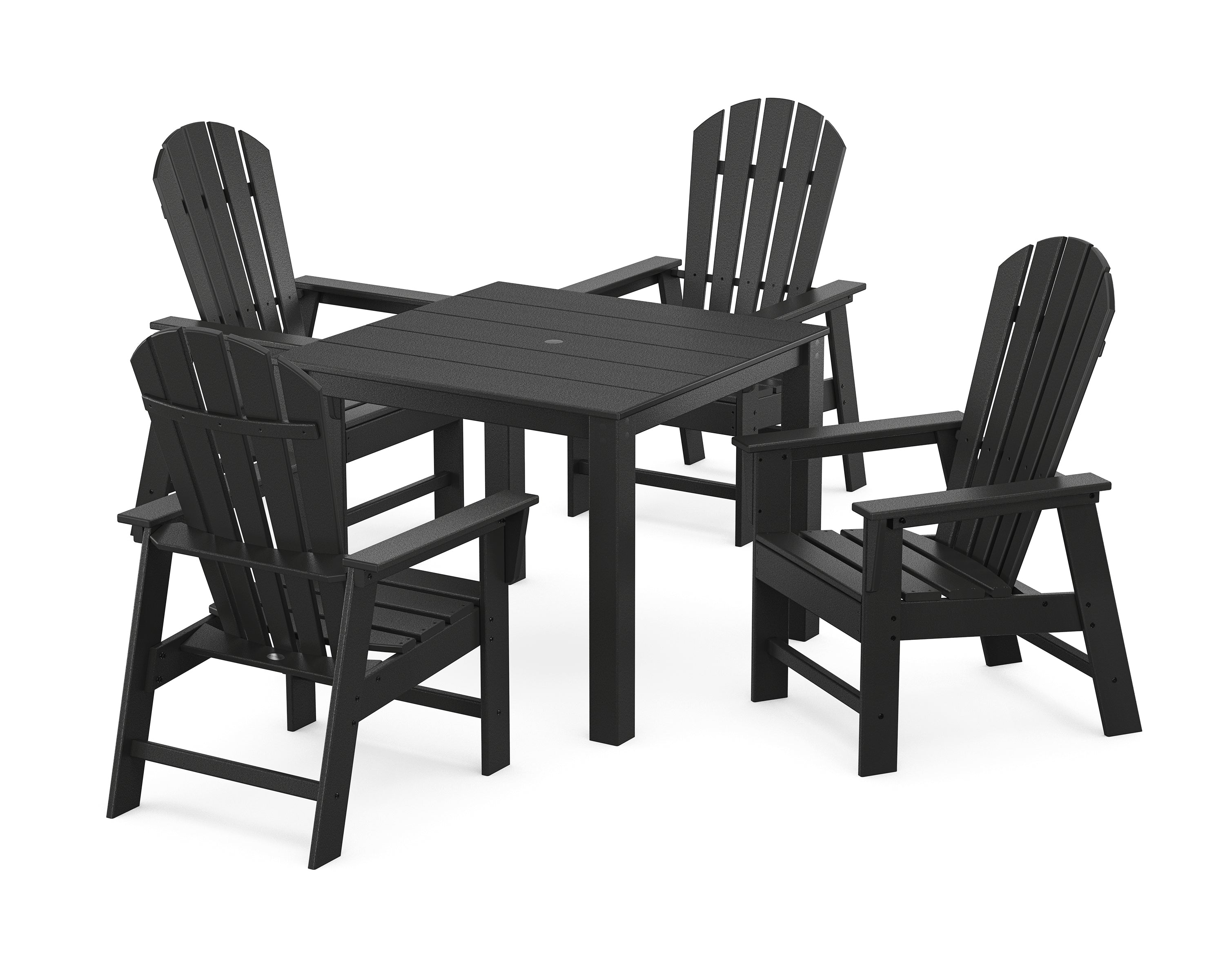 POLYWOOD South Beach Coast 5-Piece Parsons Dining Set in Black