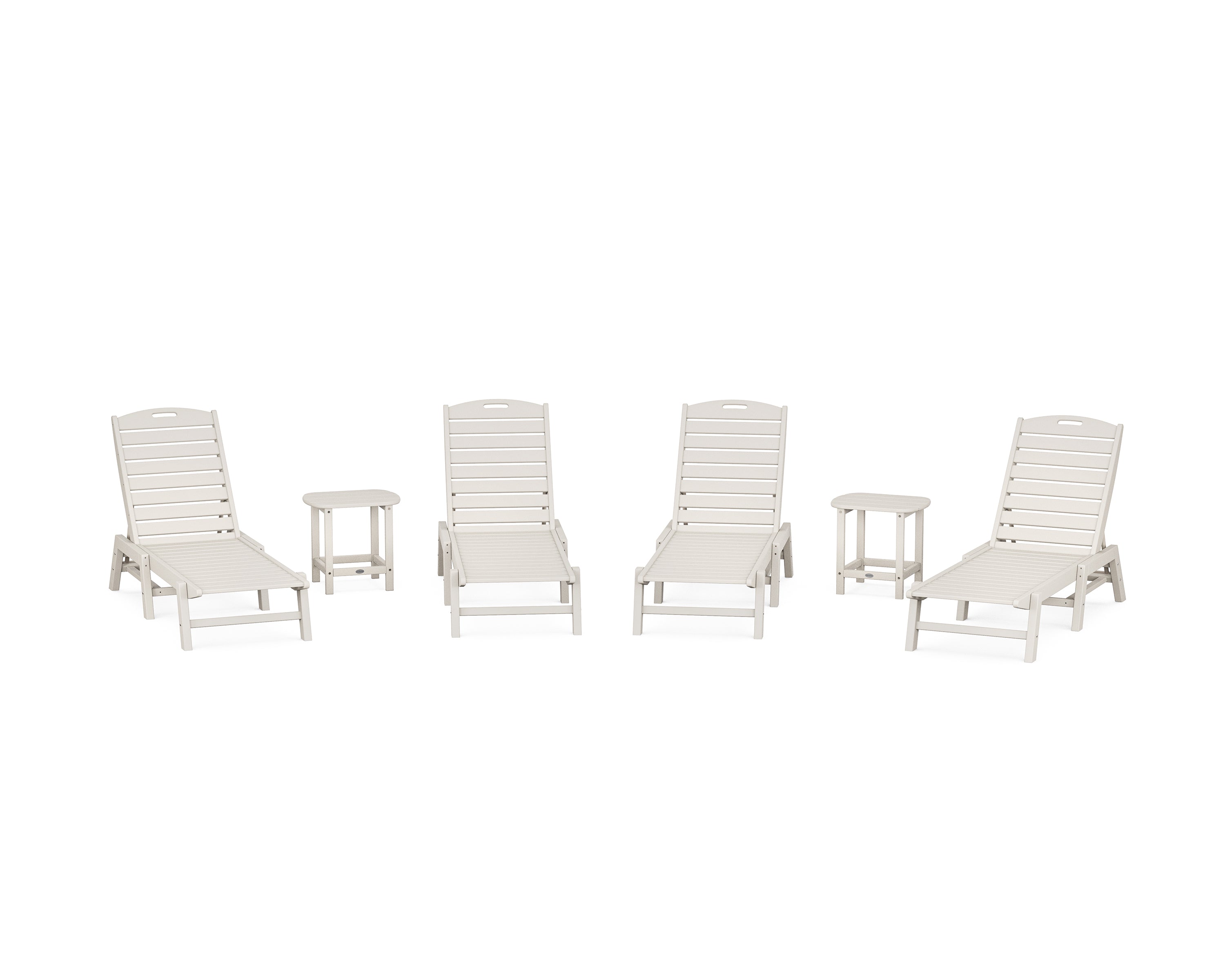 POLYWOOD Nautical Chaise 6-Piece Set in Sand