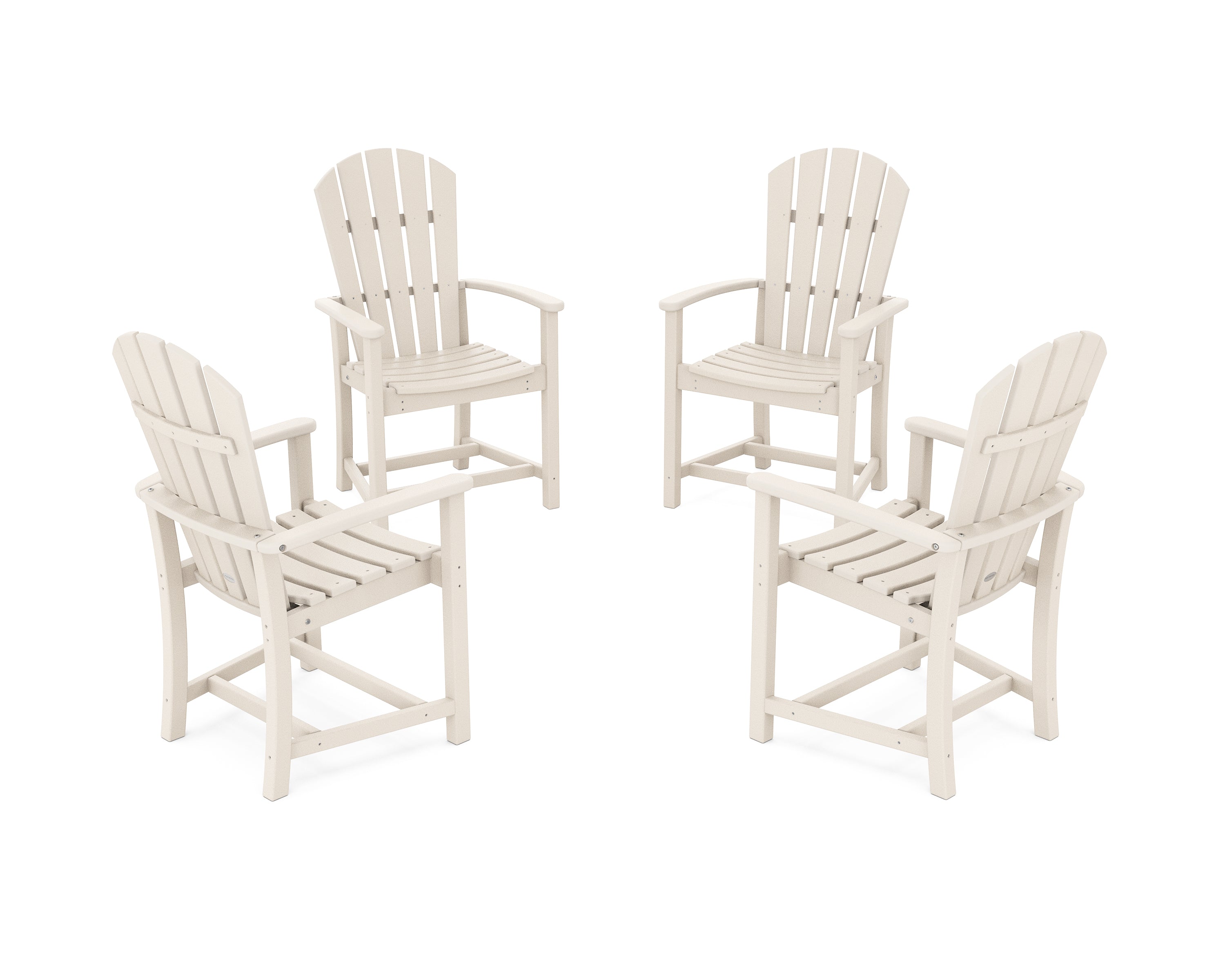 POLYWOOD Palm Coast 4-Piece Upright Adirondack Conversation Set in Sand