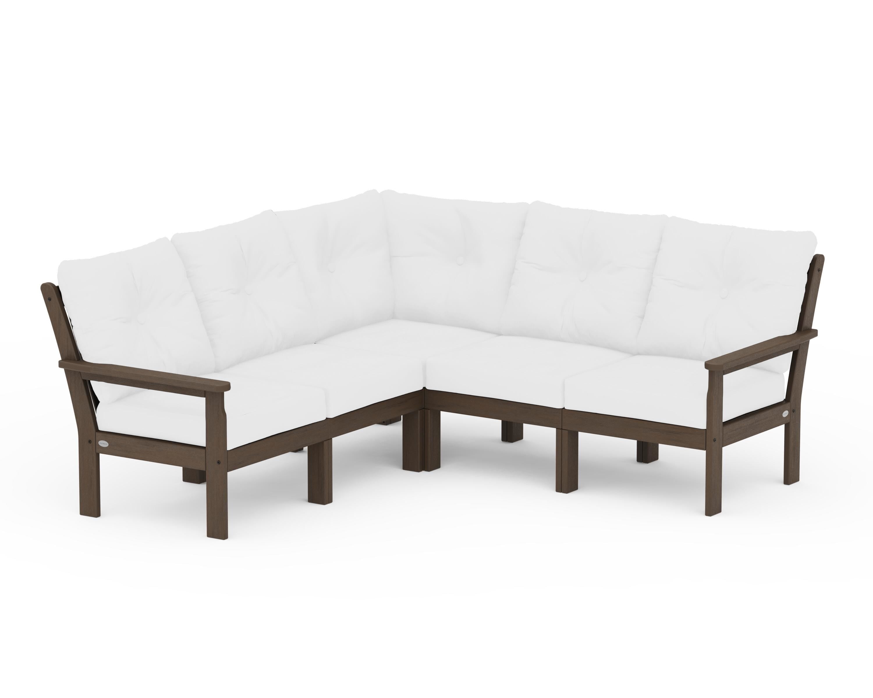 POLYWOOD Vineyard 5-Piece Sectional in Kona / Natural