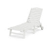 POLYWOOD Nautical Chaise with Wheels in White