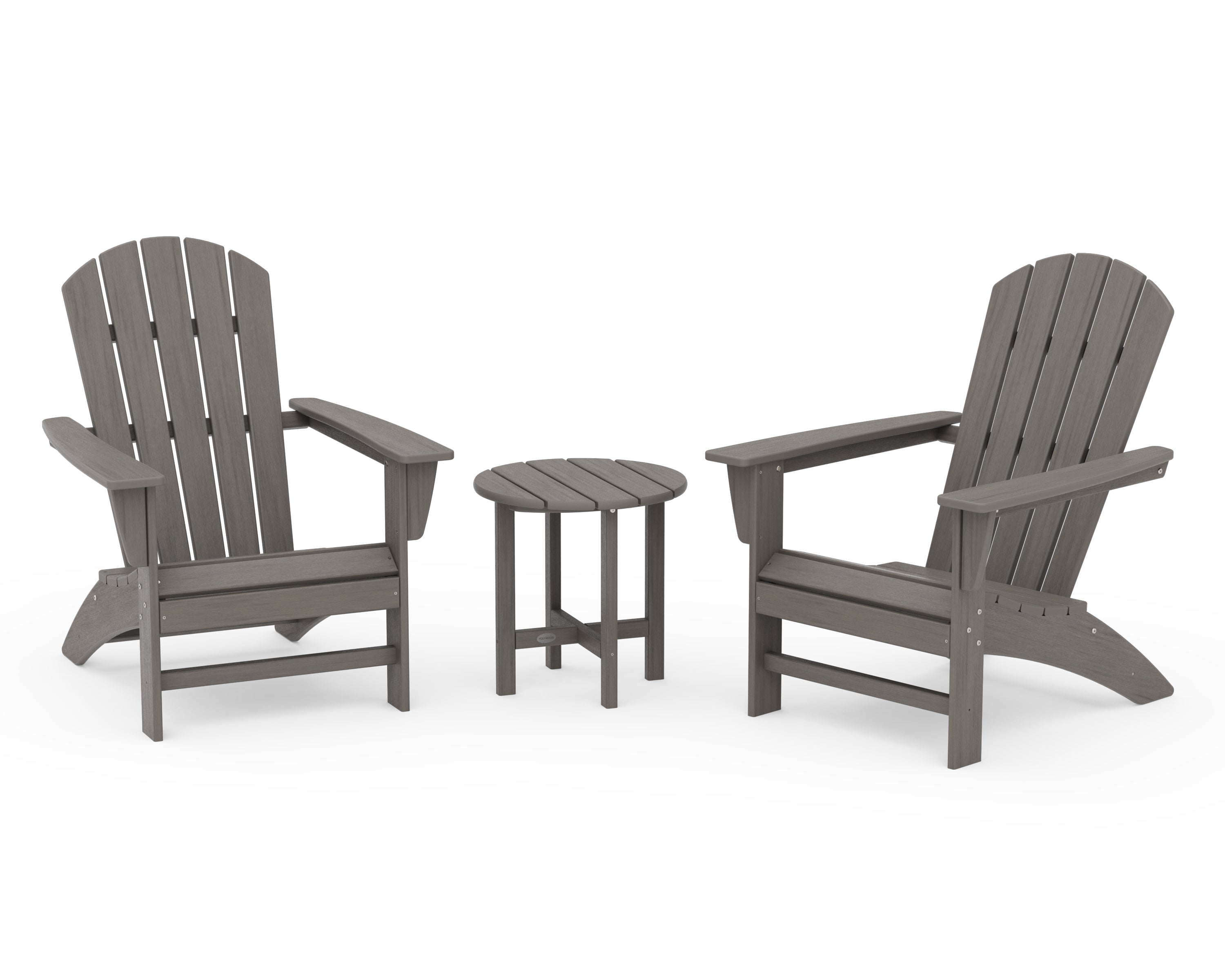 POLYWOOD Nautical 3-Piece Adirondack Set in Driftwood