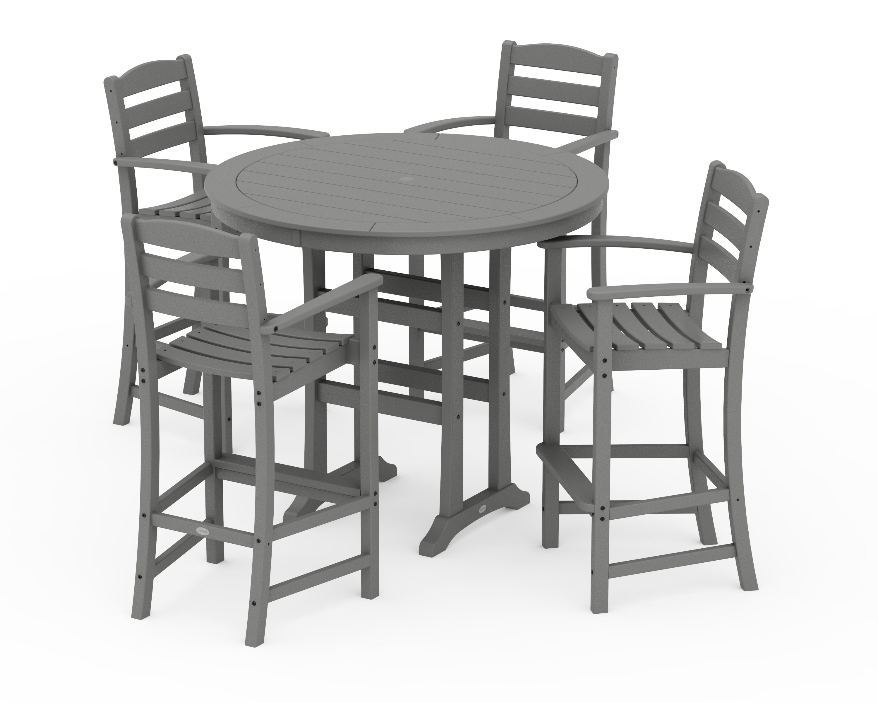 POLYWOOD La Casa Café 5-Piece Bar Dining Set in Slate Grey
