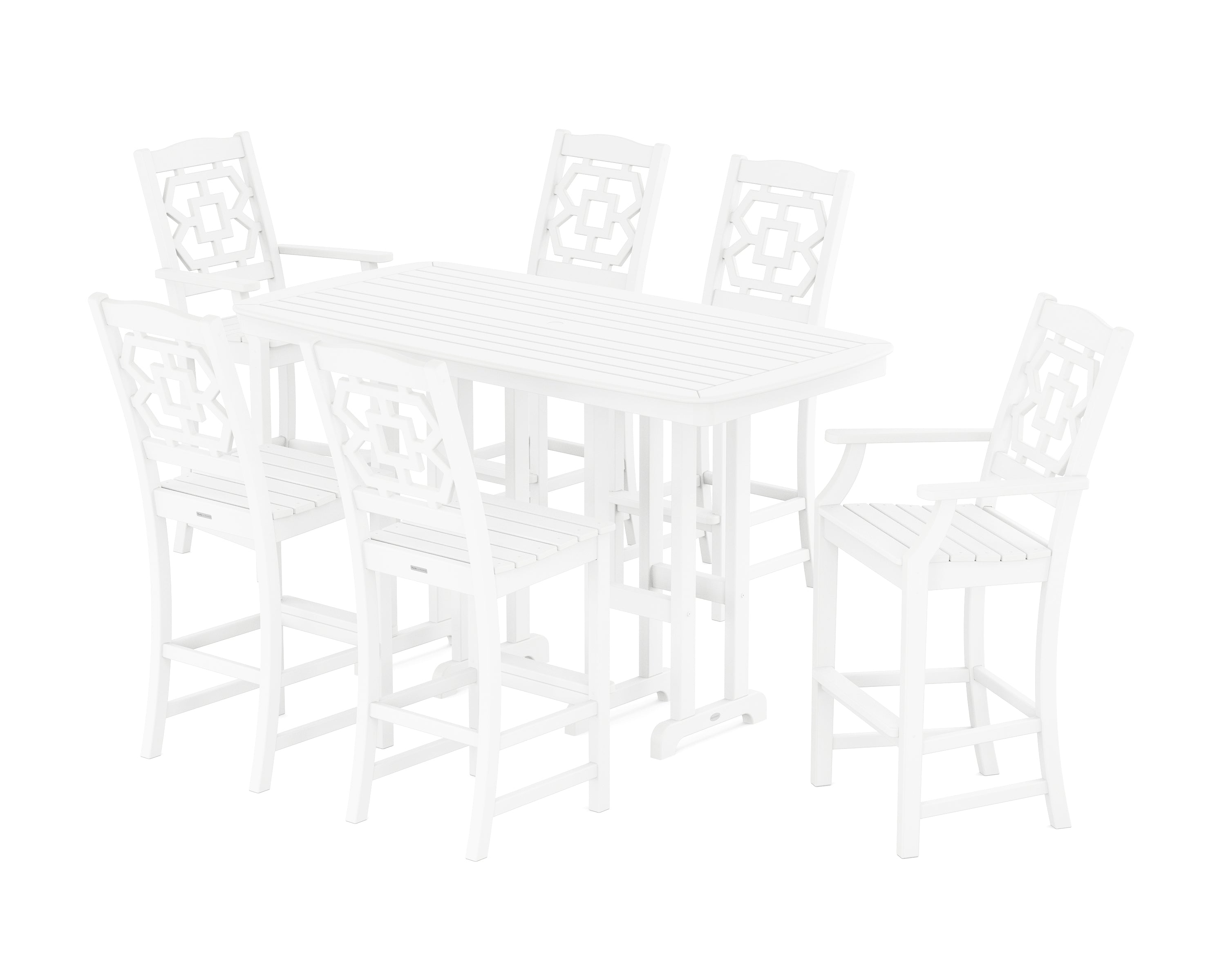 Martha Stewart by POLYWOOD Chinoiserie 7-Piece Bar Set in White