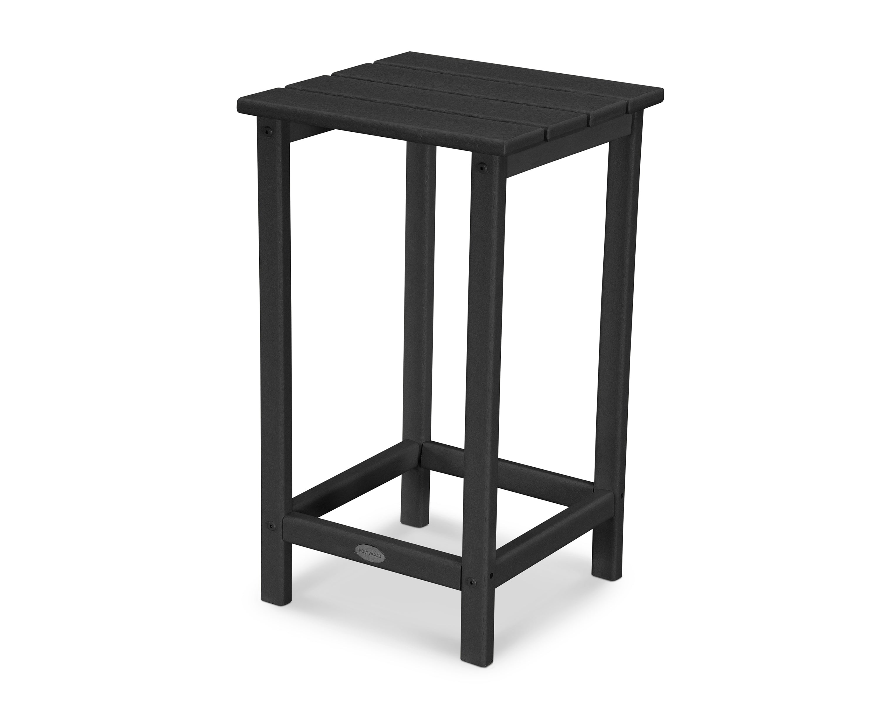 POLYWOOD Long Island 26" Counter Side Table in Black